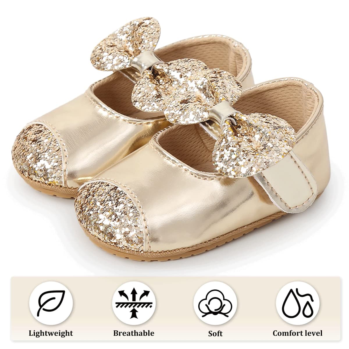 Baby Girls First Walking Shoes Mary Jane PU Leather Anti-Slip Princess Shoes Infant Baby Shoes — view 30