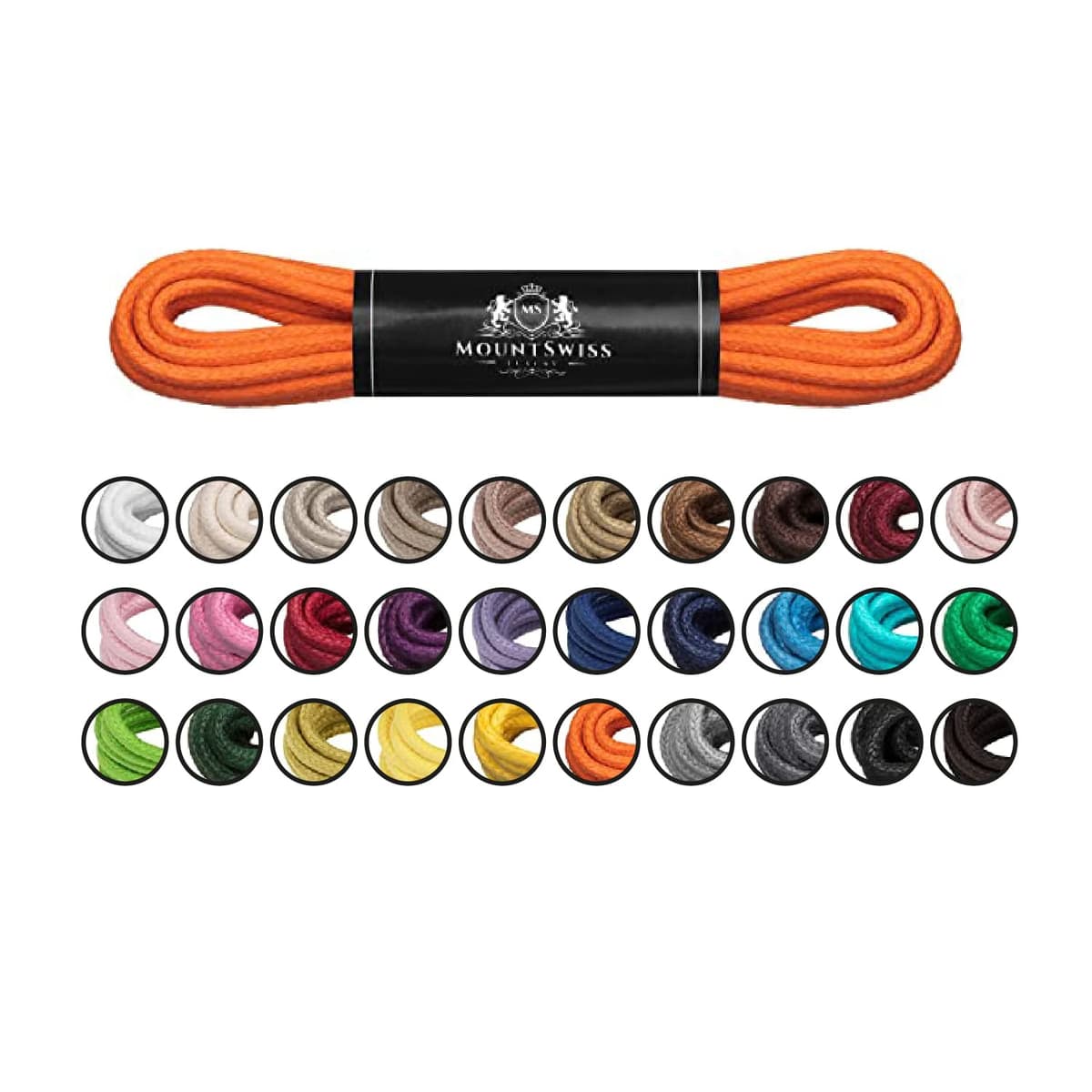 Cordones Mount Swiss© Luxury encerados y redondos para zapatos de traje y de piel, 2 - 3 mm de diámetro, 45 - 120 cm de longitud — view 5