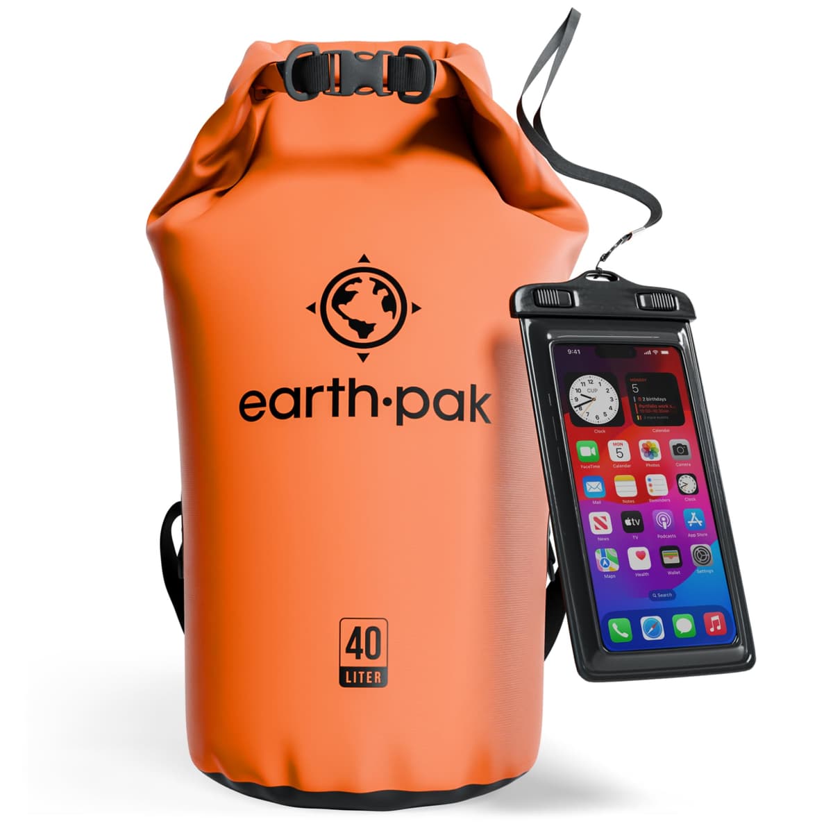 Earth Pak Waterproof Dry Bag - Roll Top Waterproof Backpack Sack Keeps Gear Dry for Kayak with Waterproof Phone Case — view 35