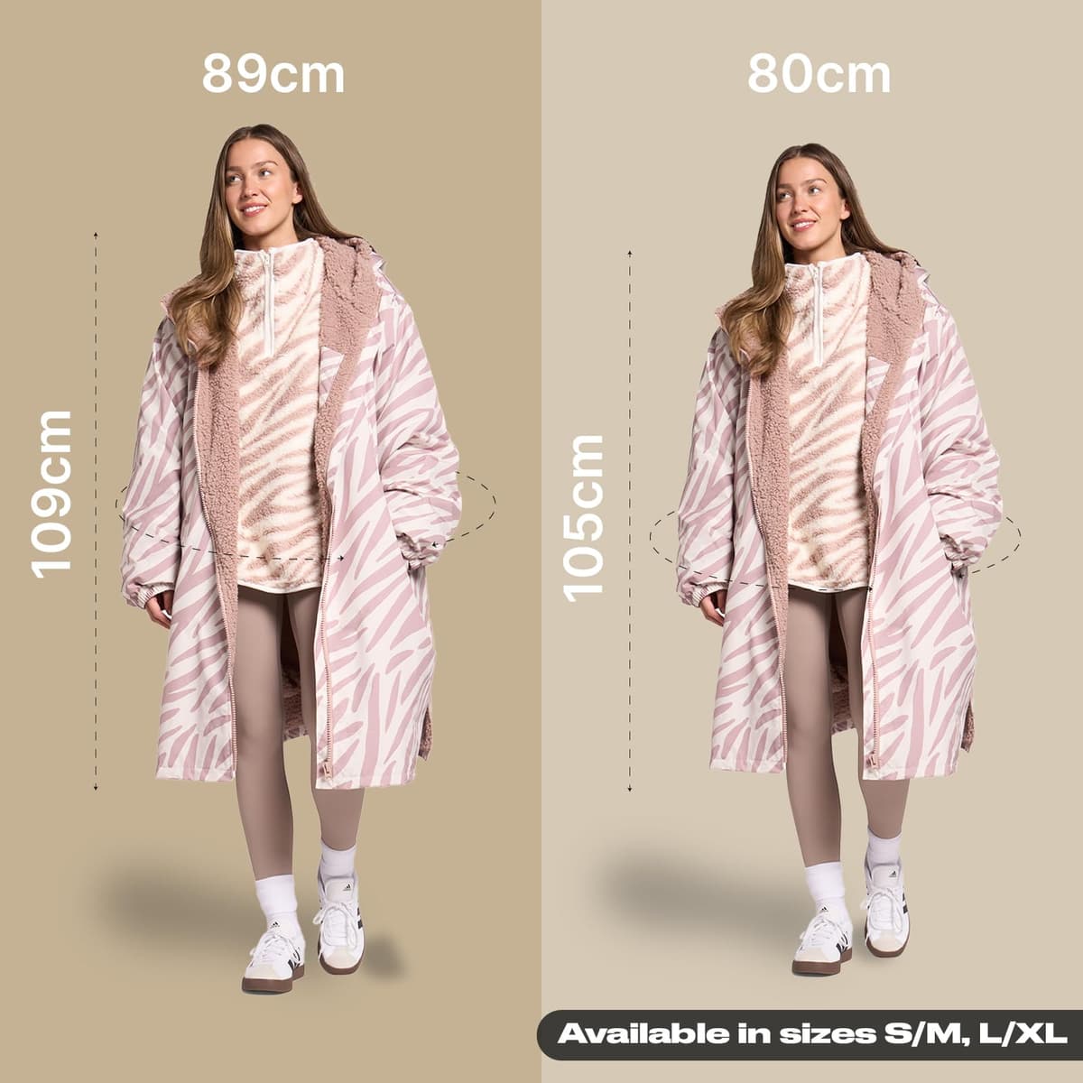 OHS Adults Drying Robe, Gifts for Mum Outdoor Waterproof Changing Robe Womens Jacket Comfy Sherpa Privacy Robes for Women Men, Stay Dry Swimming Camping Drying Robes - S/M, L/XL — view 2
