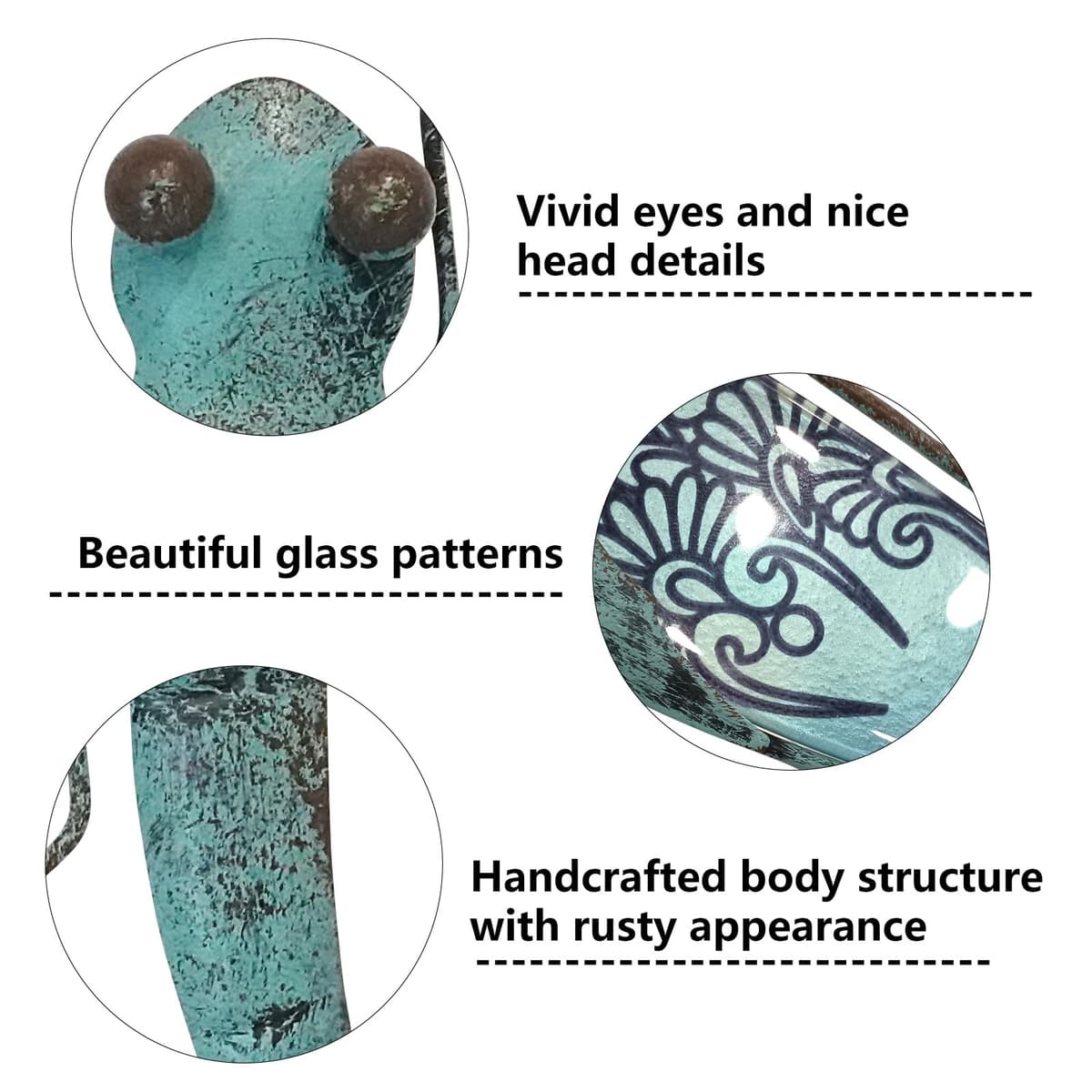 Liffy Glass Metal Dragonfly Wall Decor Pair - Outdoor Wall Art for Garden and Home - Hanging Decor Gifts for Women, Light Blue — view 4