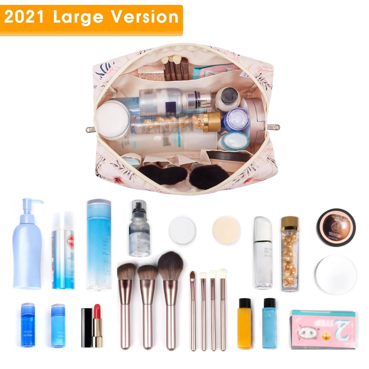 Narwey Neceser Maquillaje Mujer, Neceser Viaje Grande Bolsa de Maquillaje Organizador, Makeup Bag Bolsa de Aseo para Mujeres Niñas — view 2