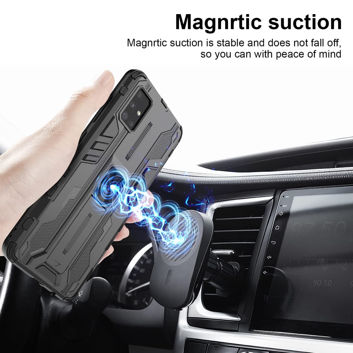 Funda para CMF Phone 2 Pro, Carcasa Antigolpes con Soporte anular metálico, Case Protectora de Grado Militar, Negro — view 518
