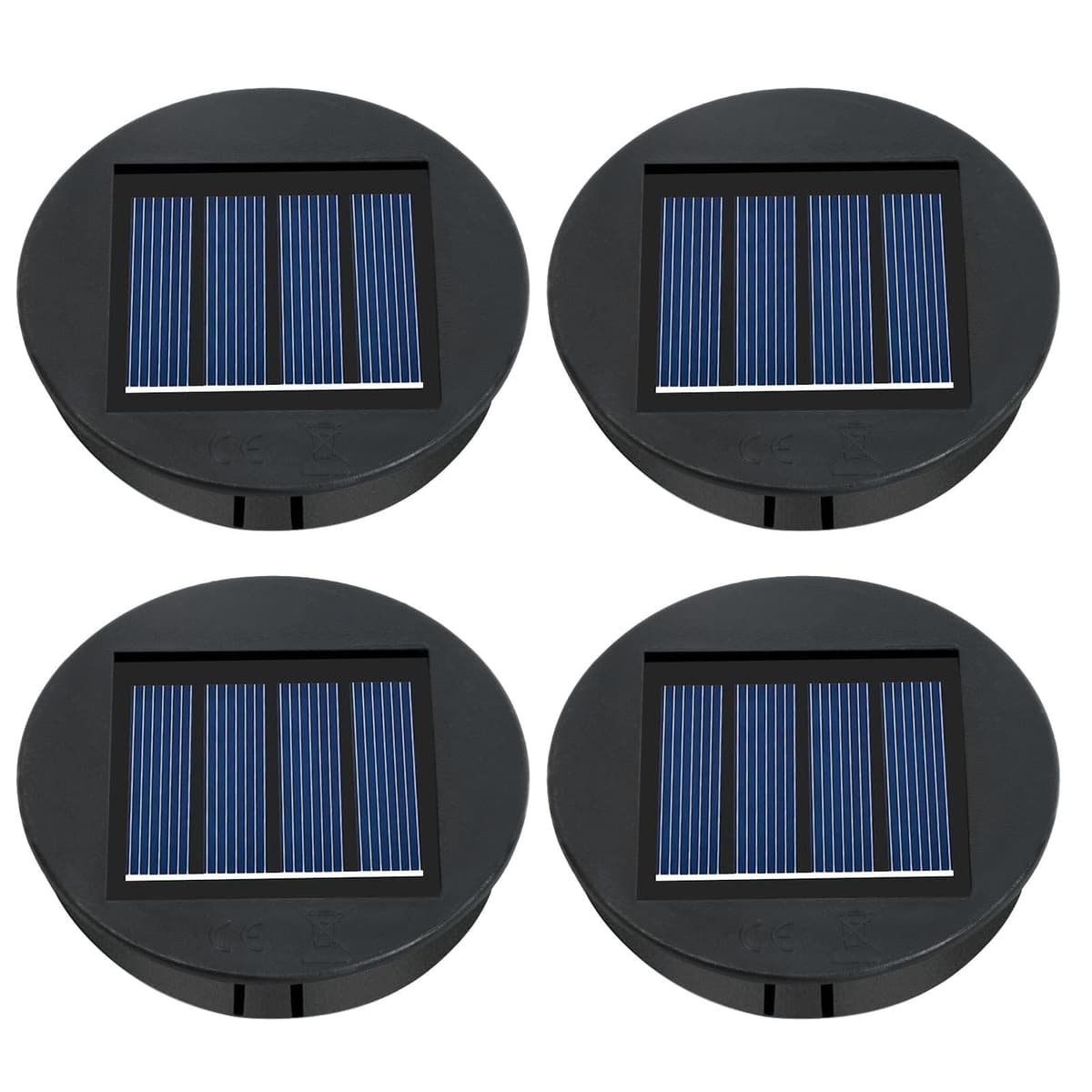 Flintronic 4 PCS 3.15 inch 8CM Solar Lights Replacement Top Led Solars Panel for Outdoor Lanterns, IP65 Waterproof for Garden Patio Decoration — view 2