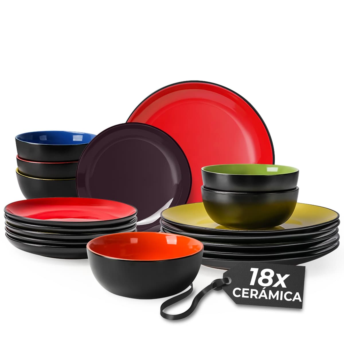 MIAMIO - 6 x 350 ml Juego de Taza de Café/Copa de desayuno - Le Papillon Colección (Negro) — view 43