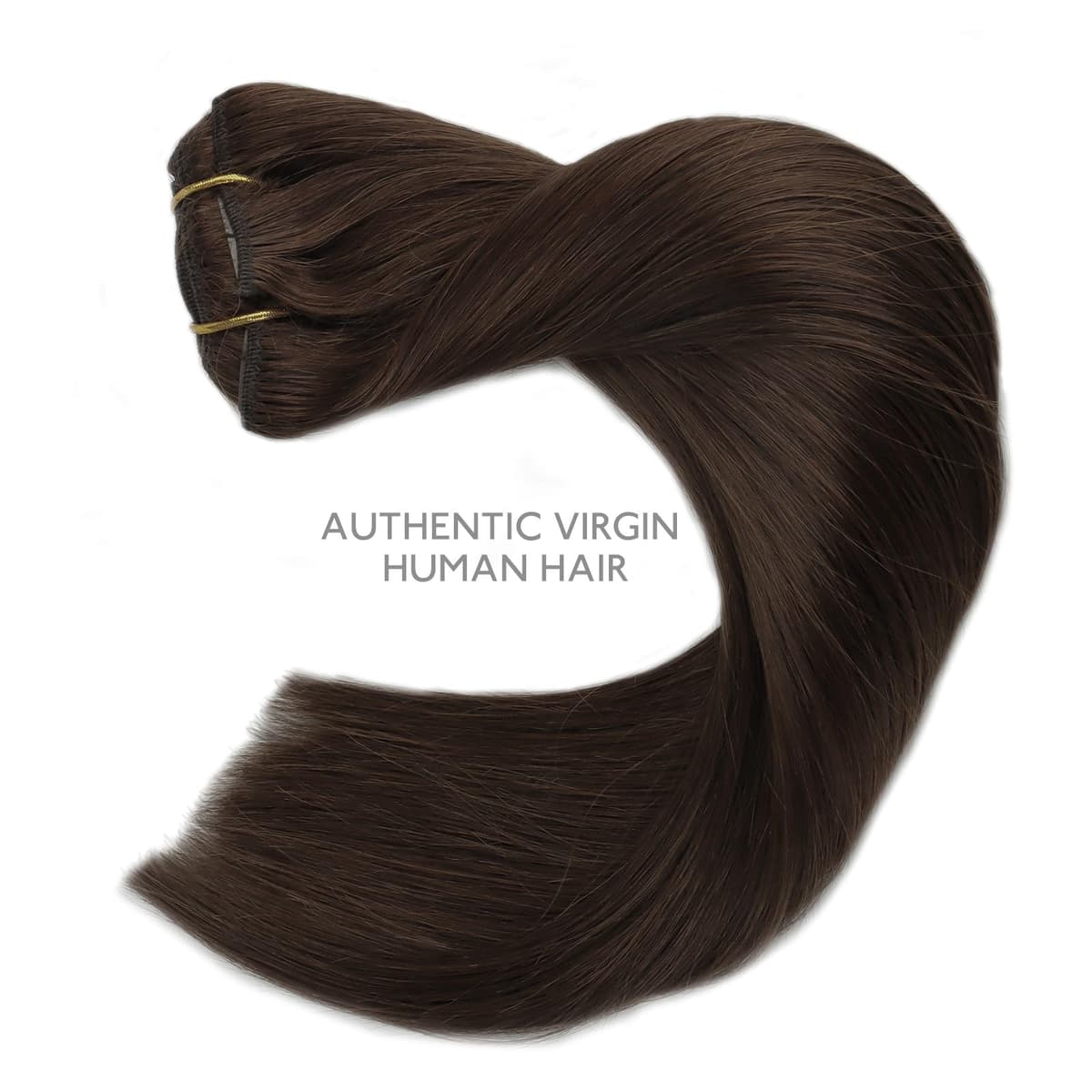 WENNALIFE Extensiones Clip Pelo Natural, 35cm 120g 7 Piezas, Castaño Chocolate Extensiones de Clip Natural Extensiones Pelo Remy Extensiones Cabello Postizos Mujer — view 6