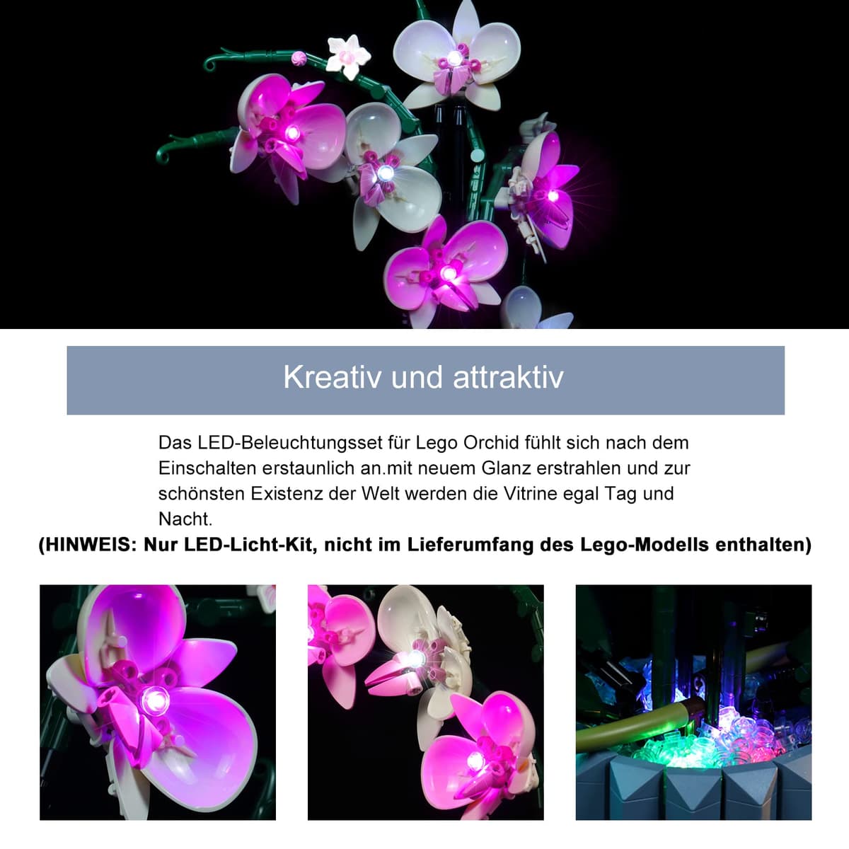BrickBling Juego de Luces LED Compatible con Lego 10311 Orquídea Botánica Set (solo luces, no incluye bloque de construcción), versión de control — view 3