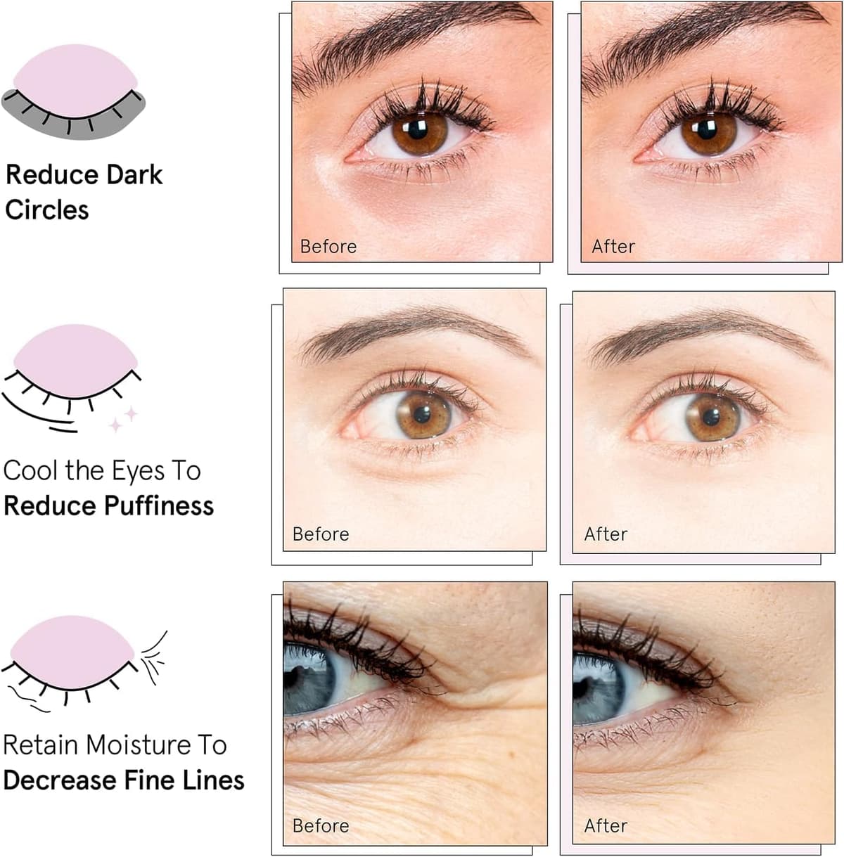 grace & stella Award Winning Under Eye Mask - Reduce Dark Circles, Puffy Eyes, Undereye Bags, Wrinkles - Under Eye Gel Patches, Vegan Cruelty-Free Self Care (4 Pairs, Gold) — view 3