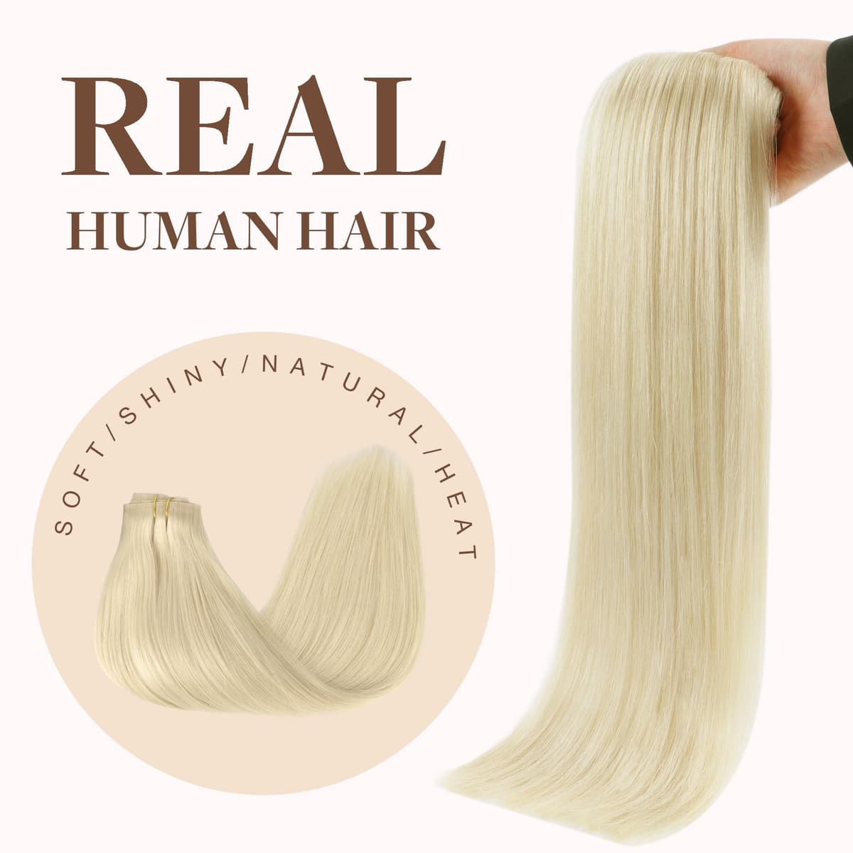 GOO GOO Clip in Hair Extensions Human Hair, 18inch 150g 9Pcs, #2 Dark Brown, Hair extensions for women, Human Hair Extensions Clip in — view 203