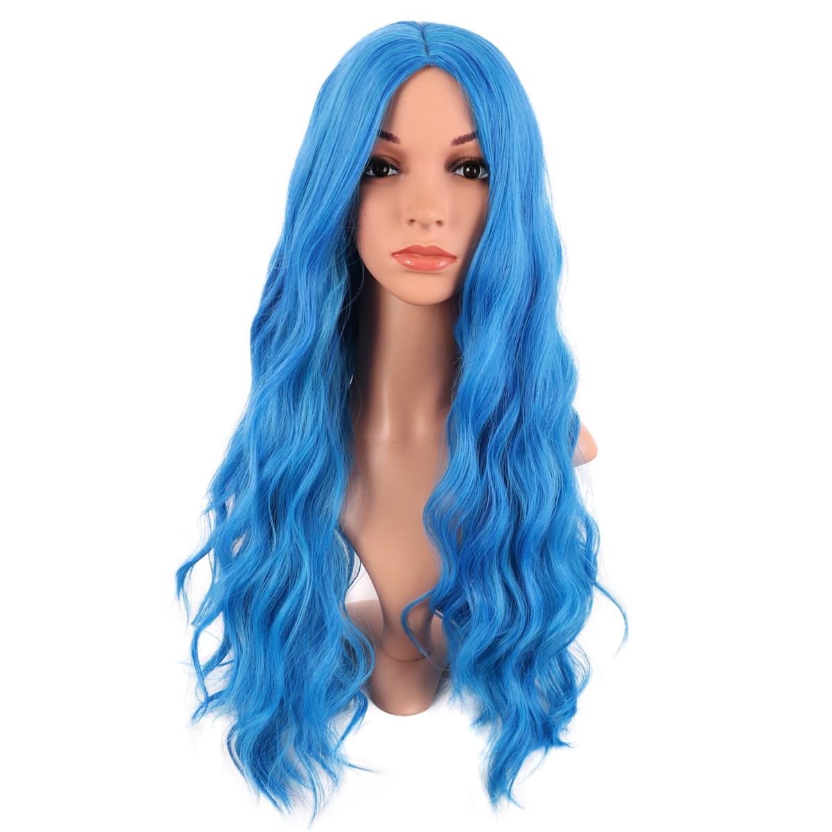 MapofBeauty 24 Pulgada/60 cm Largo Lacio Peluca Con Flequillo Sintética Cabello Heat Resistente Para Fiesta de Cosplay (Rosa Caliente) — view 9