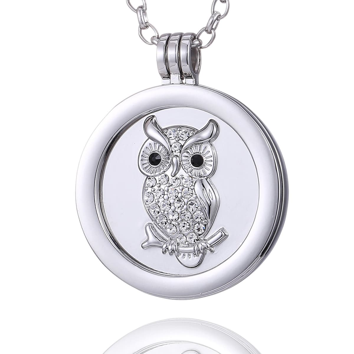 Morella Mujeres Collar 70 cm Acero Inoxidable y Colgante Amuleto Coin 33 mm en Bolsa para Joyas — view 15