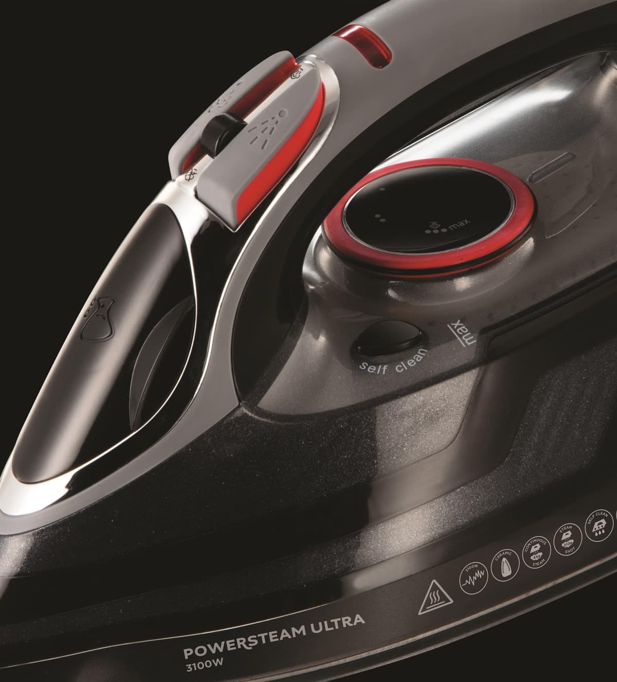 Russell Hobbs Steam Iron [3100W, 210 g/min extra steam boost, 70 g/min steam] Power Steam (350ml, ceramic soleplate, self-cleaning & spray water function, anti-limescale, drip stop) 20630 — view 4