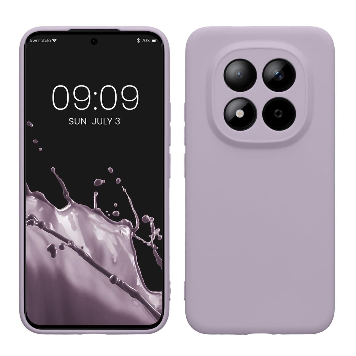kwmobile Carcasa Compatible con Xiaomi Redmi Note 14 Pro 5G / Poco X7 Funda - Funda Ultrafina de TPU con Bordes elevados - Lavanda Metalizado — view 366