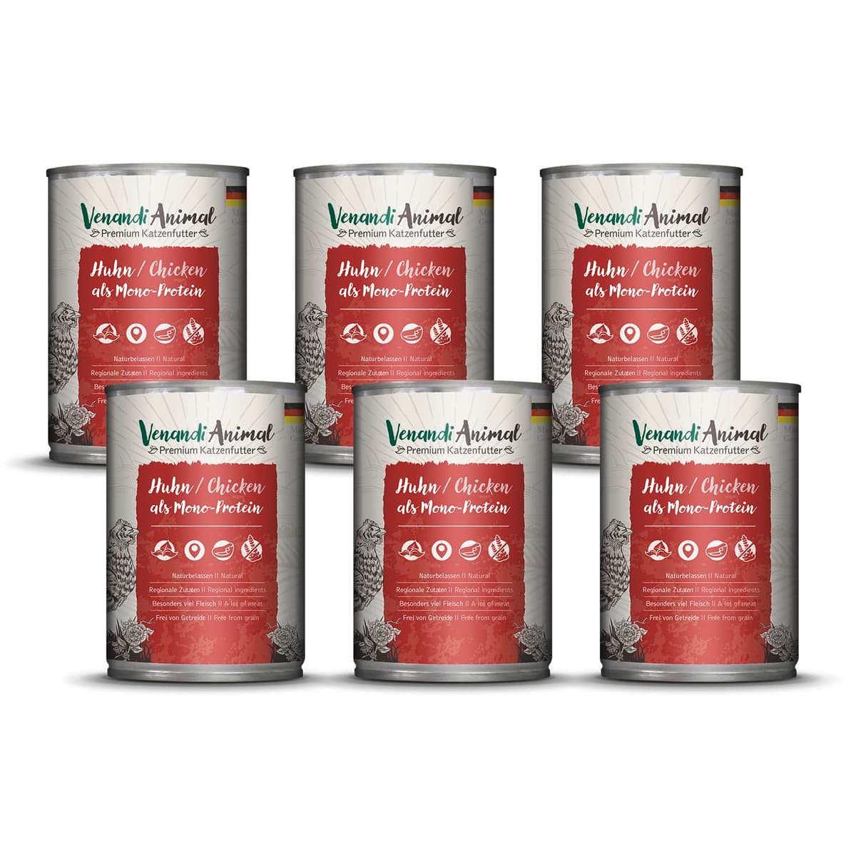 Venandi Animal Premium Cat Food, Horse as Monoprotein, Wet Food, Grain-Free and Natural, Pack of 6 (6 x 200 g) — view 31