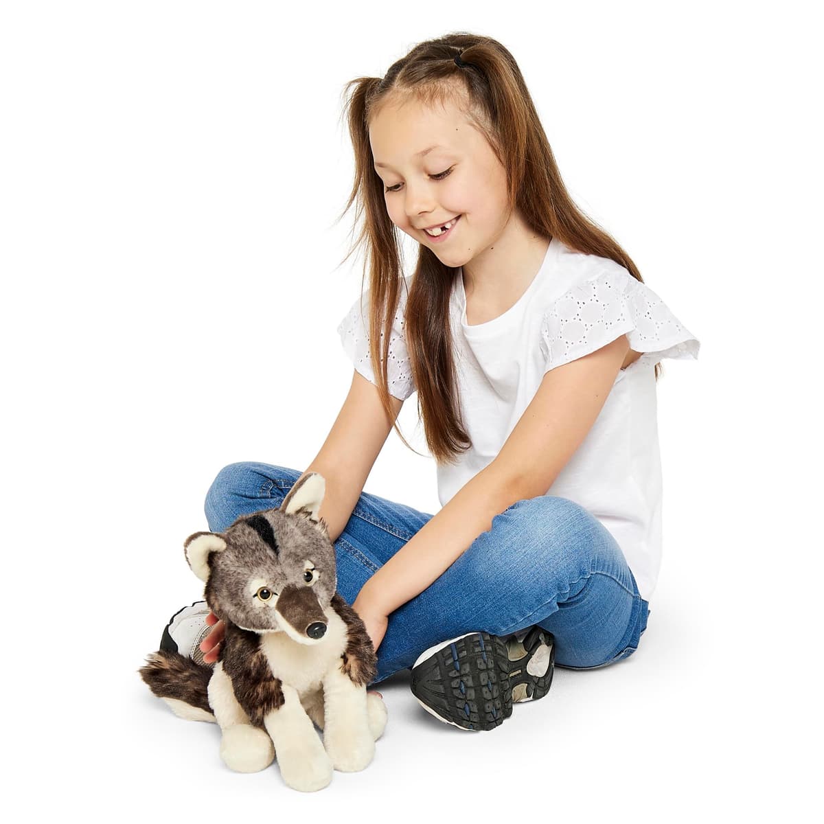 Zappi Co William the Grey Wolf Plush Toy Timber Wolf (22cm) - Soft, Cuddly, 100% Recycled - Loyal Pack Companion — view 2