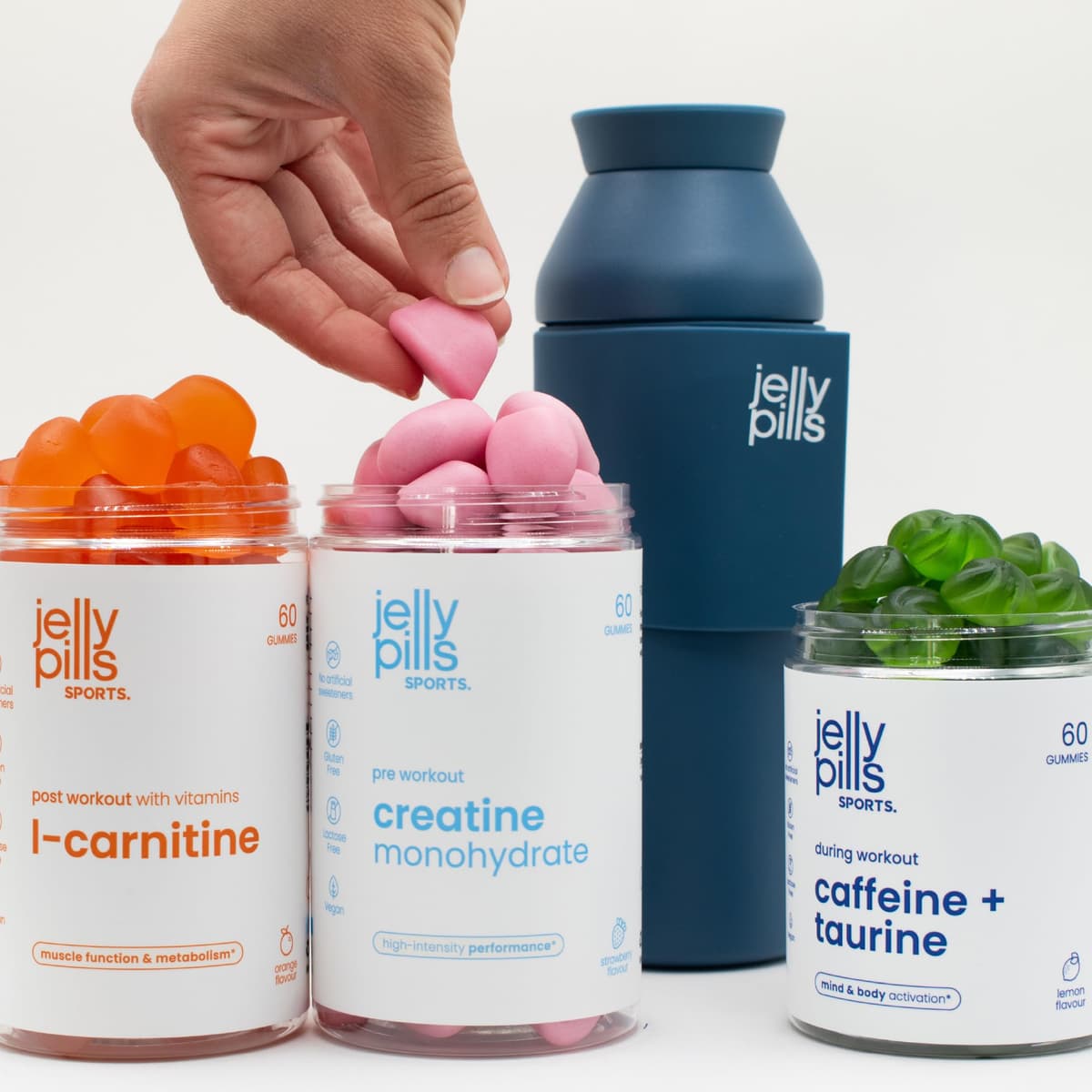 Jelly Pills Sports Creatina Monohidratada Gummies – 60 Gominolas – 1,5 g por Gummy – 3 g por Dosis – Pre-Workout Fuerza y Rendimiento – Sabor Fresa — view 5