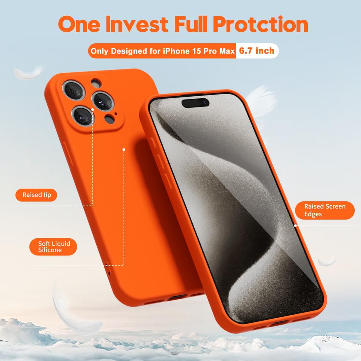 oakxco for iPhone 17 Pro Max Phone Case Liquid Silicone, Cute Thin Slim Grip Soft Rubber Gel for Women Men, Smooth Matte TPU Plain Solid Color Girly Simple Case with Camera Cover, Light Pink — view 1810
