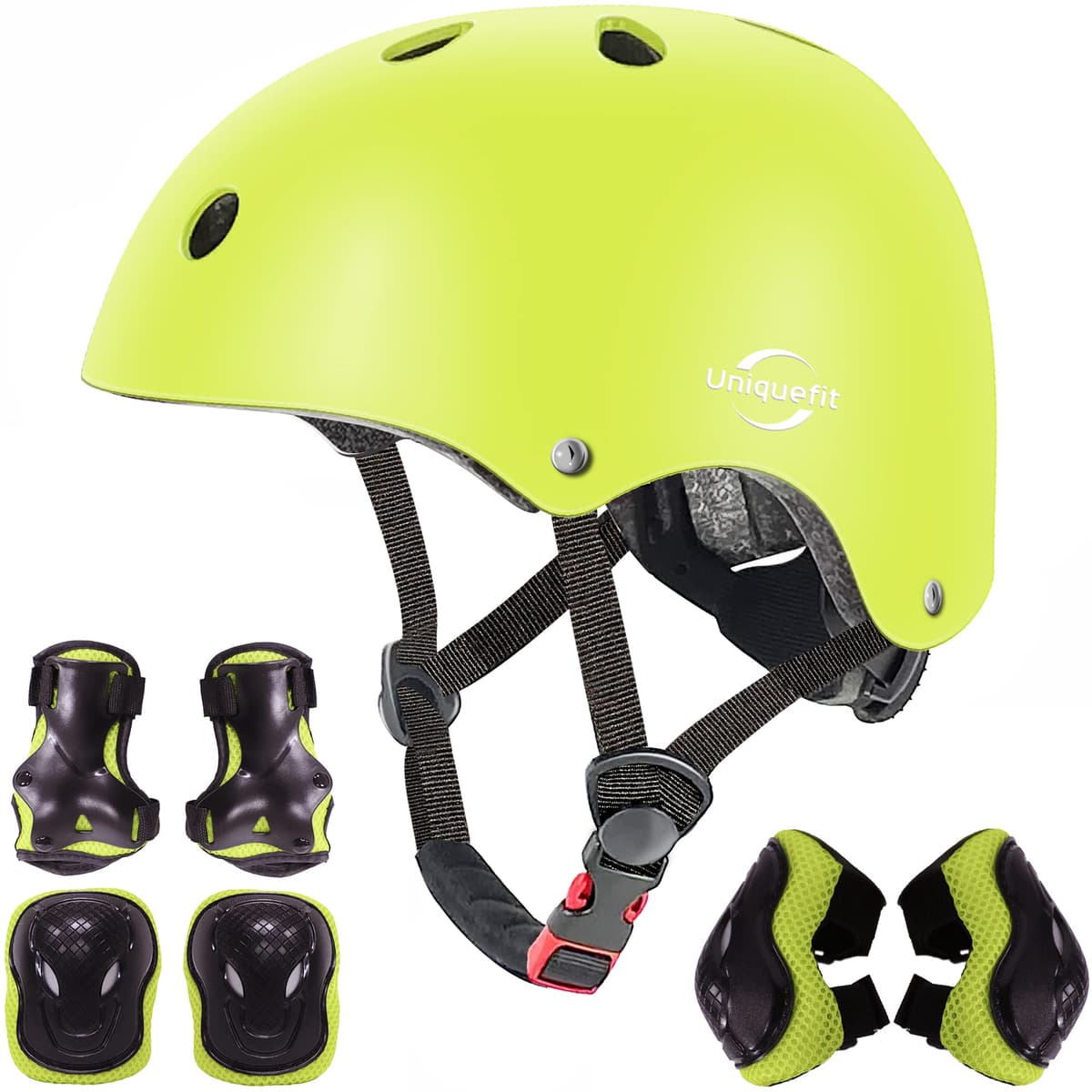 Casco Ajustable para niños y Equipo de protección, Cascos y Almohadillas para Bicicletas para niños pequeños, Rodilleras, Coderas y muñequeras