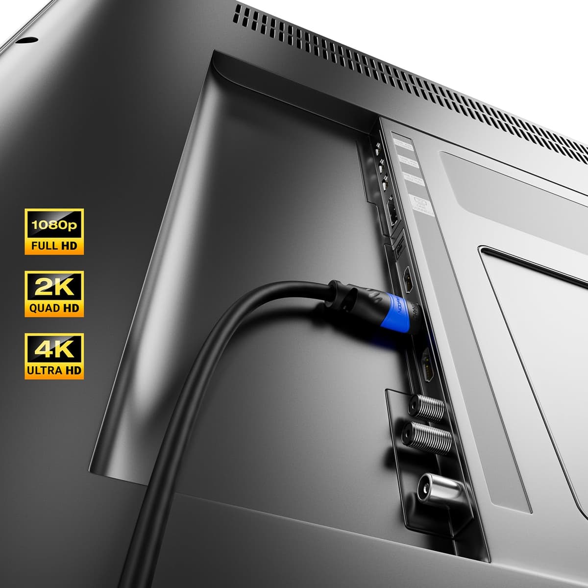 deleyCON 8m Cable HDMI 2.0a/b - Alta Velocidad con Ethernet - UHD 2160p 4K@60Hz 4:2:0 HDCP 2.2 ARC CEC Ethernet 18Gbps 3D Full HD 1080p Dolby - Negro — view 5