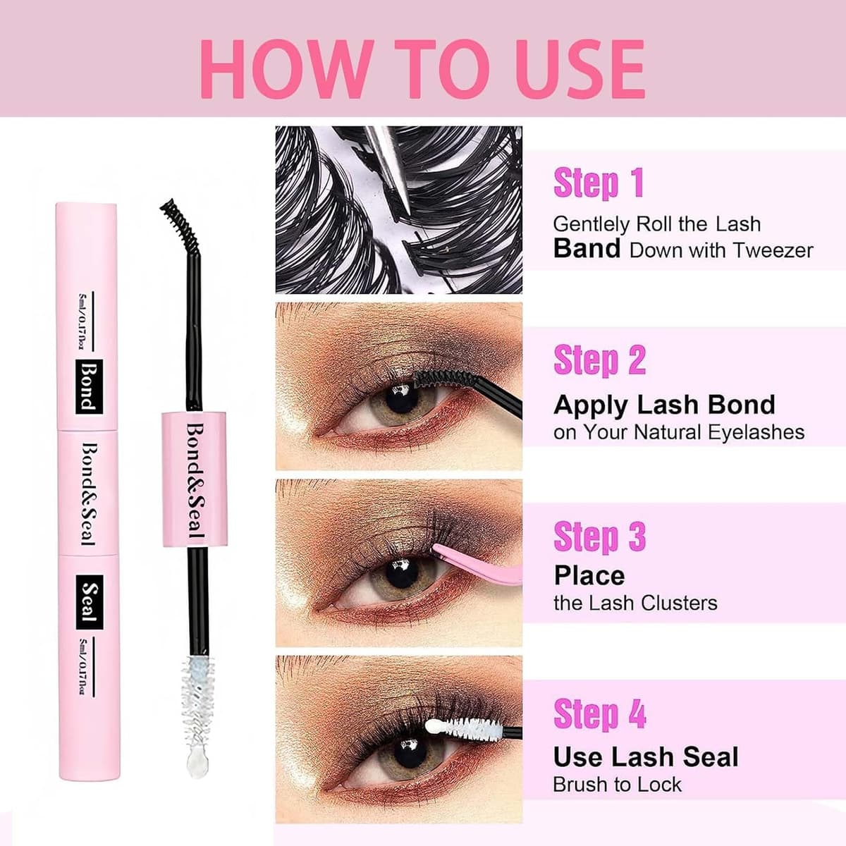 2-in-1 Lash Bond & Seal, Strong Hold Cluster Lash Glue for DIY Eyelash Extensions, Individual-Lashes Glue for Sensitive Eyes — view 5