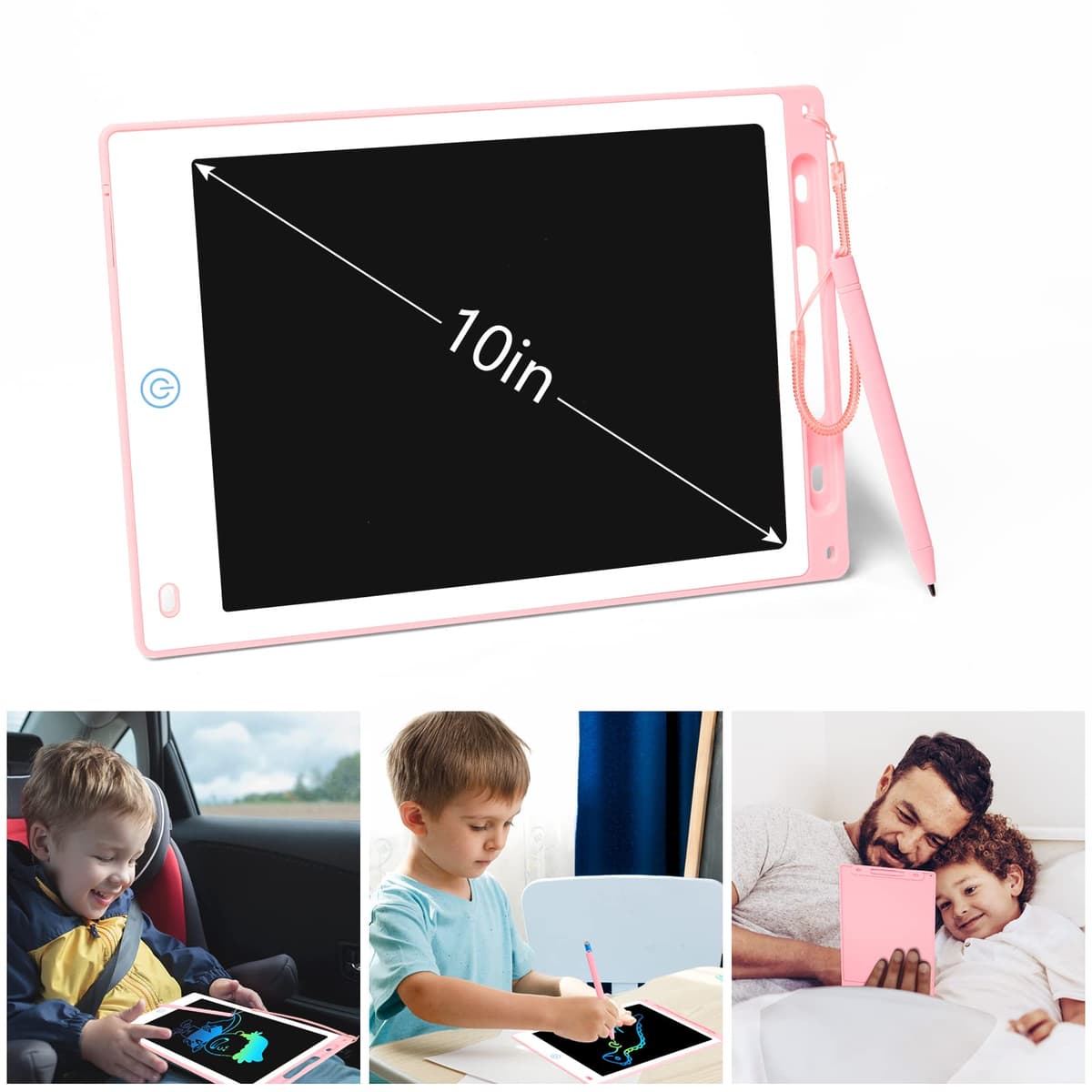 Vicloon Tableta de Escritura LCD, 10" Tablero de Dibujo Electrónico para Niños, Tablero de Graffiti de con Bloqueo de Pantalla borrable para Pinturas niños y Juguete Educativo para Clase Oficina Casa — view 2