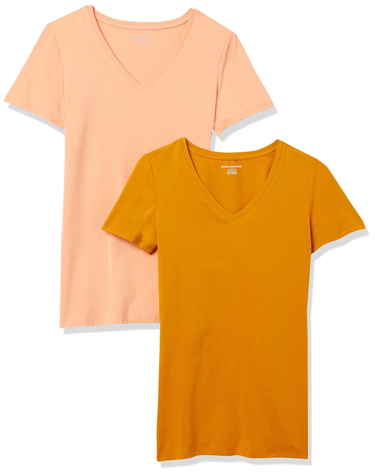 Amazon Essentials Camiseta de Manga Corta y Corte Estándar (Opciones de Cuello Redondo y Cuello en V) Mujer, Paquetes Múltiples — view 18
