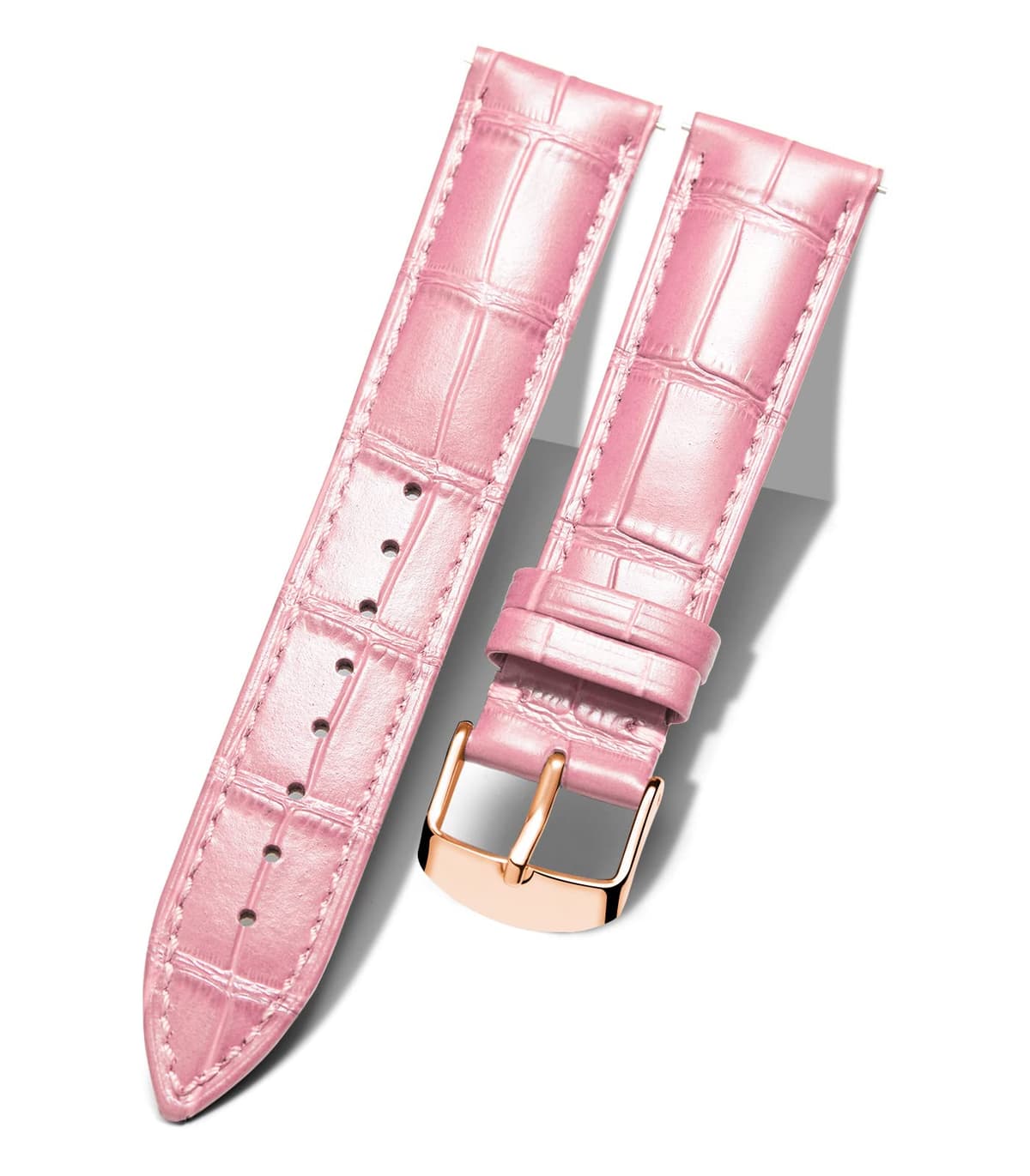 BINLUN Quick Release Leather Watch Straps Replacement Watch Bands Smart Watch Strap Crocodile Pattern in 10 Colors 13 Sizes with Silver/Gold/Rose-Gold Buckle for Men Women(10mm-24mm) — view 10