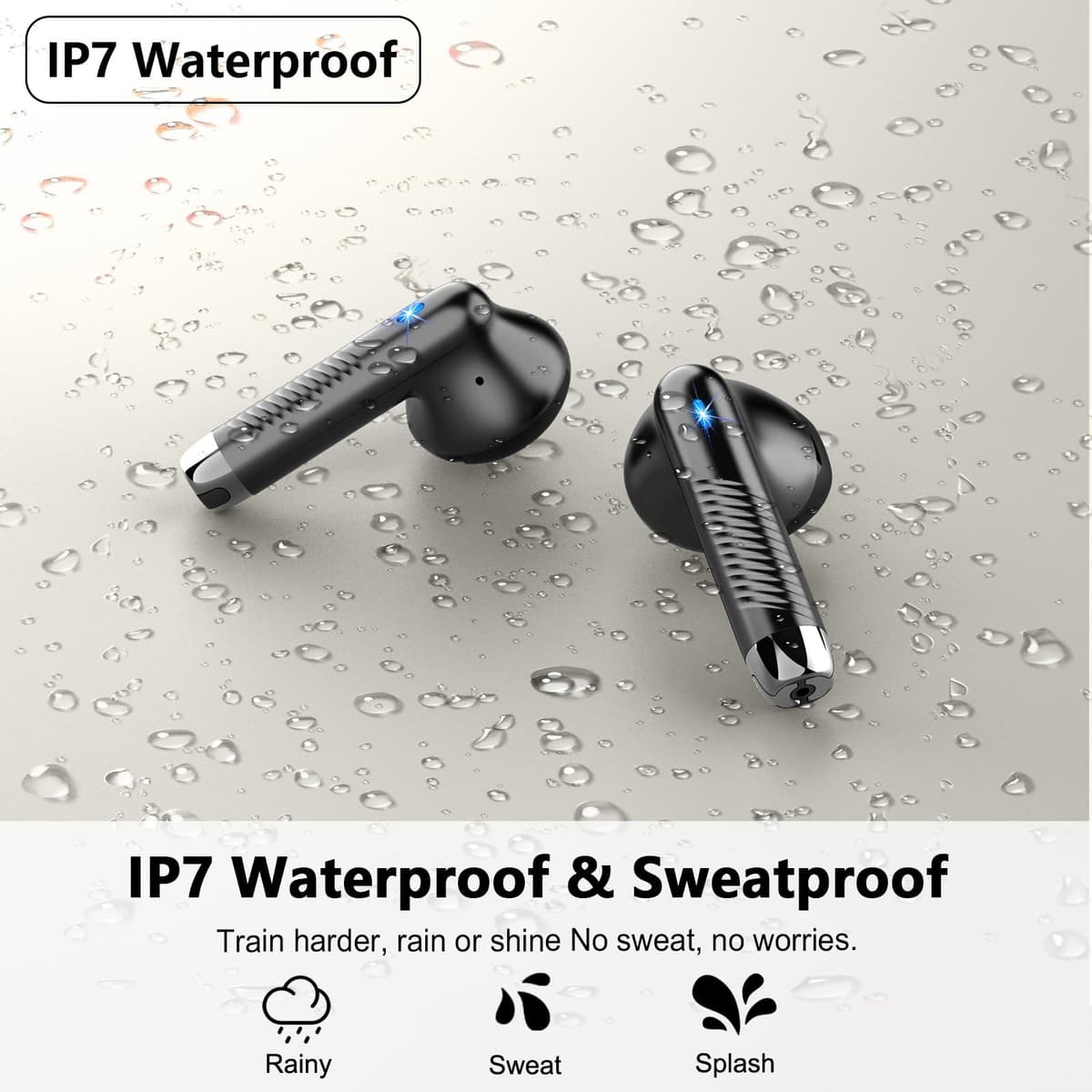 Auriculares Inalámbricos Bluetooth, Auriculares Bluetooth 5.4 HiFi Estéreo, 56H Cascos Inalambricos Bluetooth con ENC Reducción de Ruido, Pantalla LED, USB-C, Control Táctil, IP7 Impermeable Audifonos — view 6