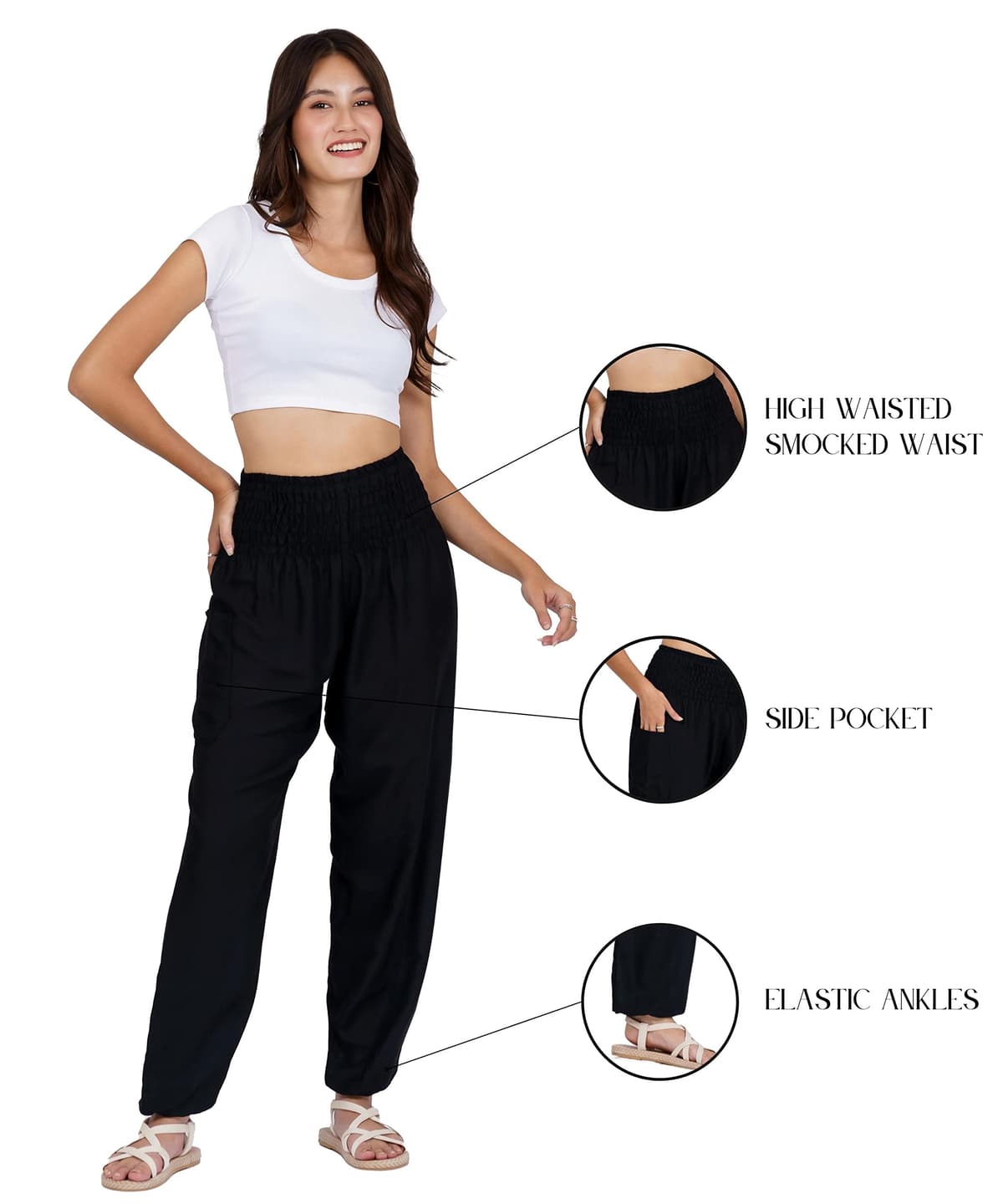 Lofbaz Harem Pants for Women Yoga Boho Hippie Clothing Womens Palazzo Bohemian Pajama Trousers Beach Indian Gypsy Genie Clothes — view 3