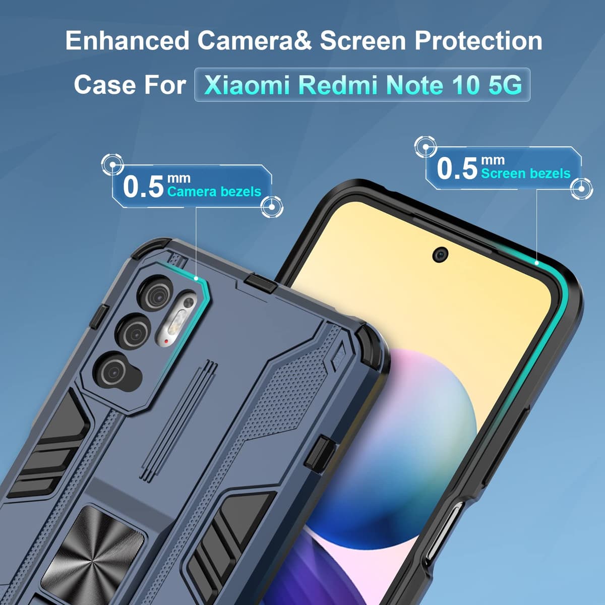 Funda para CMF Phone 2 Pro, Carcasa Antigolpes con Soporte anular metálico, Case Protectora de Grado Militar, Negro — view 634
