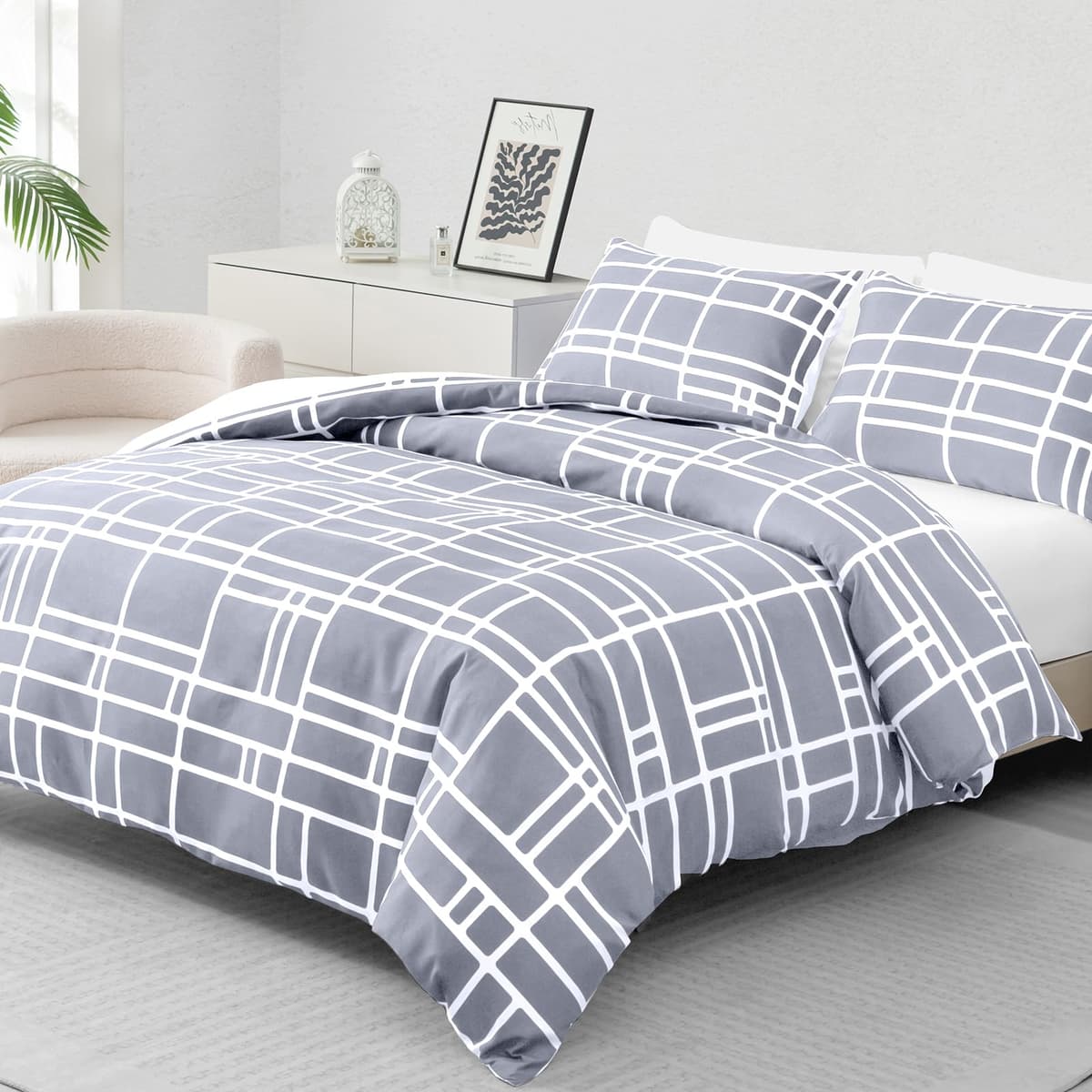 Pamposh 3 Pcs Single Duvet Cover Set with Matching Black Single Fitted Sheet 40 cm Extra Deep Pocket - UltraSoft Breathable Premium Microfibre Reversible Quilt Cover Bedding Set For All Seasons — view 25