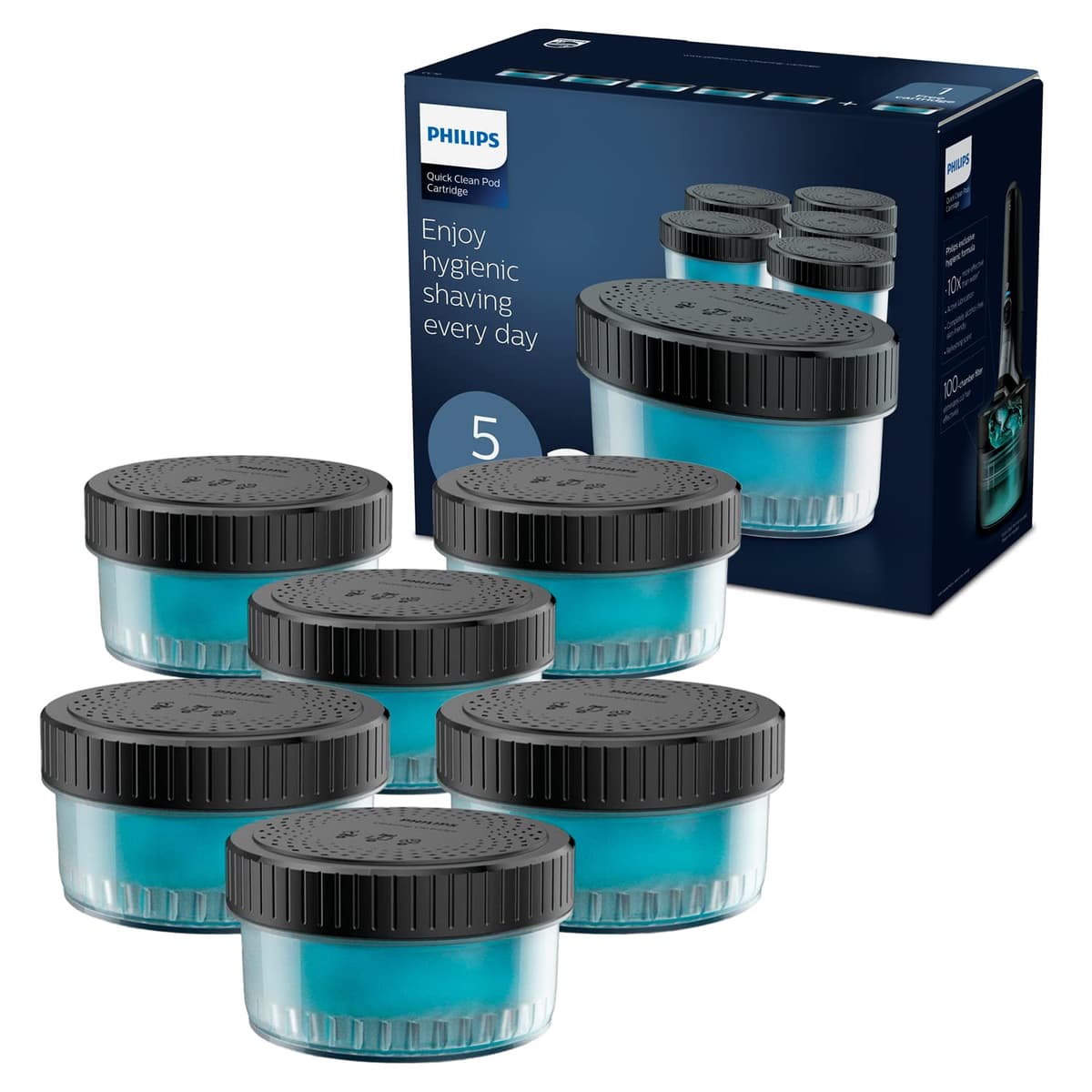 Philips Quick Clean Pod, Cartuchos de Recarga para Afeitadora Electrica Hombre, Pack 2 Unidades, Fragancia Fresh, CC12/50 — view 8