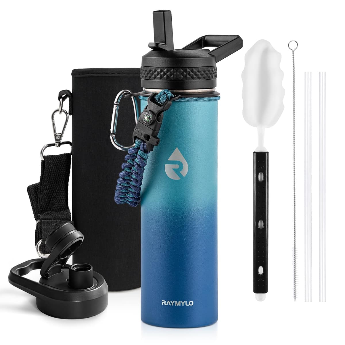 RAYMYLO One Gallon Water Bottle Insulated, Triple Walled Vacuum Stainless Steel (Cold for 48 Hrs), Leak Proof & Non-BPA, Large Water Flask Jug with Paracord Handle & Straw Spout Lids — view 103