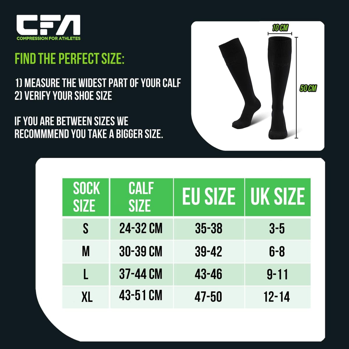 CFA V1 Calcetines Compresion Mujer y Hombre Graduada Antiampollas, Ideales Para El Deporte | Modelo Hasta La Rodilla | Soporte De Tobillo Y Arco | Diseño Danés | Fabricado En Portugal — view 6