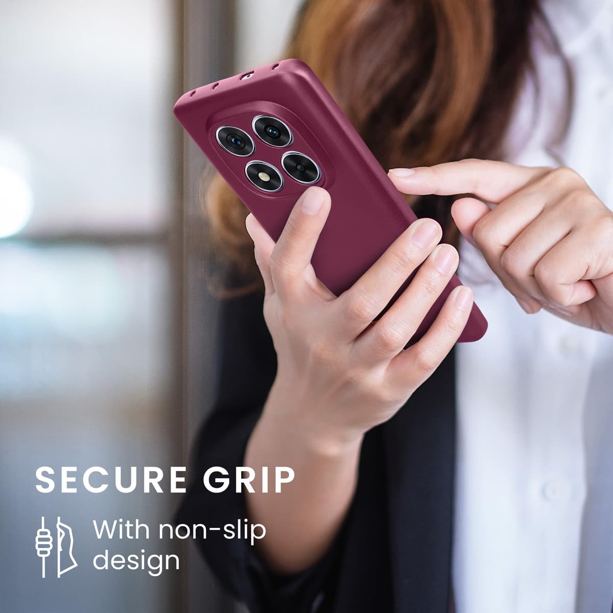 kwmobile Carcasa Compatible con Xiaomi Redmi Note 14 Pro 5G / Poco X7 Funda - Funda Ultrafina de TPU con Bordes elevados - Lavanda Metalizado — view 4