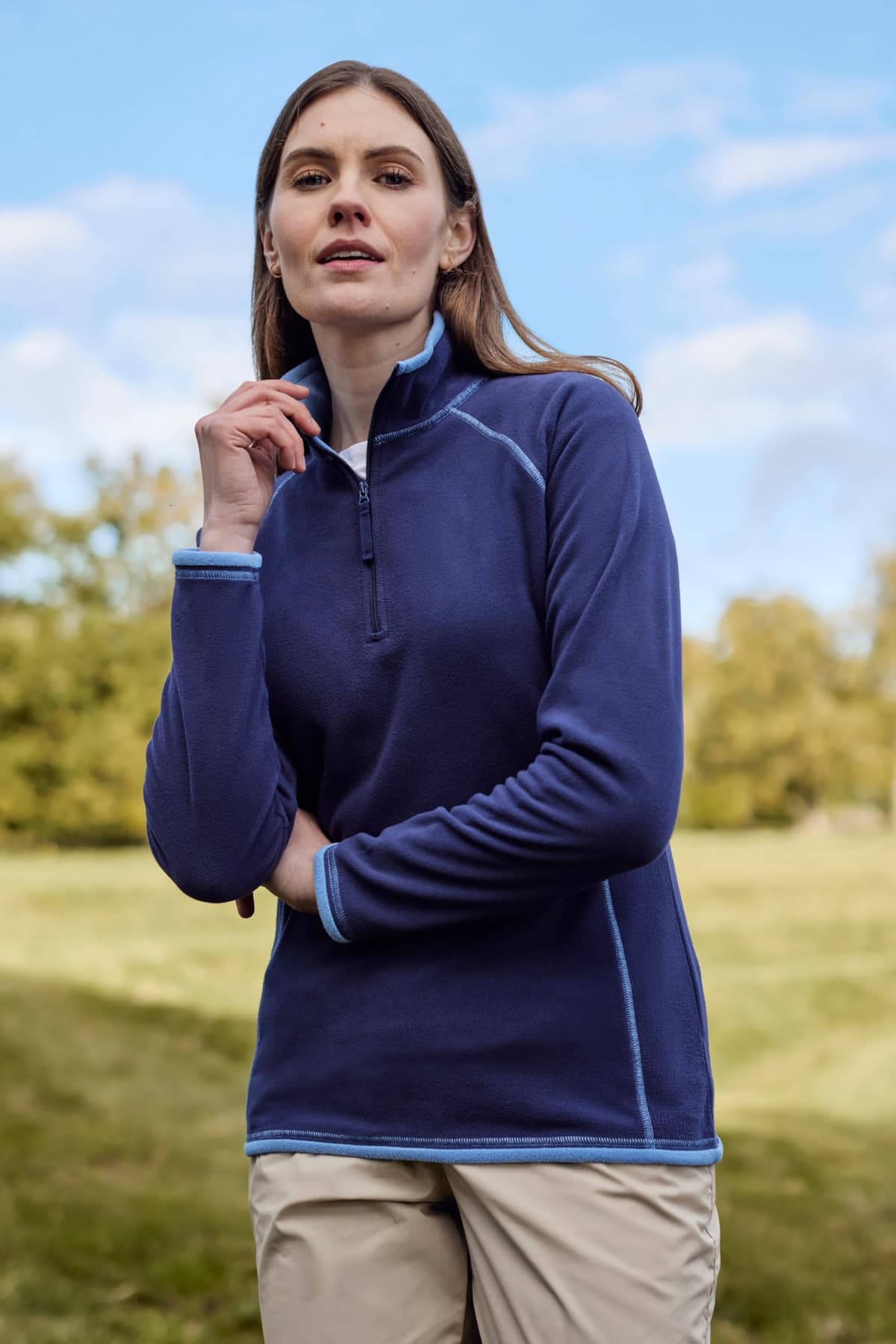 Mountain Warehouse Montana Womens Microfleece Breathable Ladies Sweater, Quick Drying Pullover, Warm Fleece Jacket, Half Zip - Anti-Pill, Lightweight, Purple, Medium — view 3