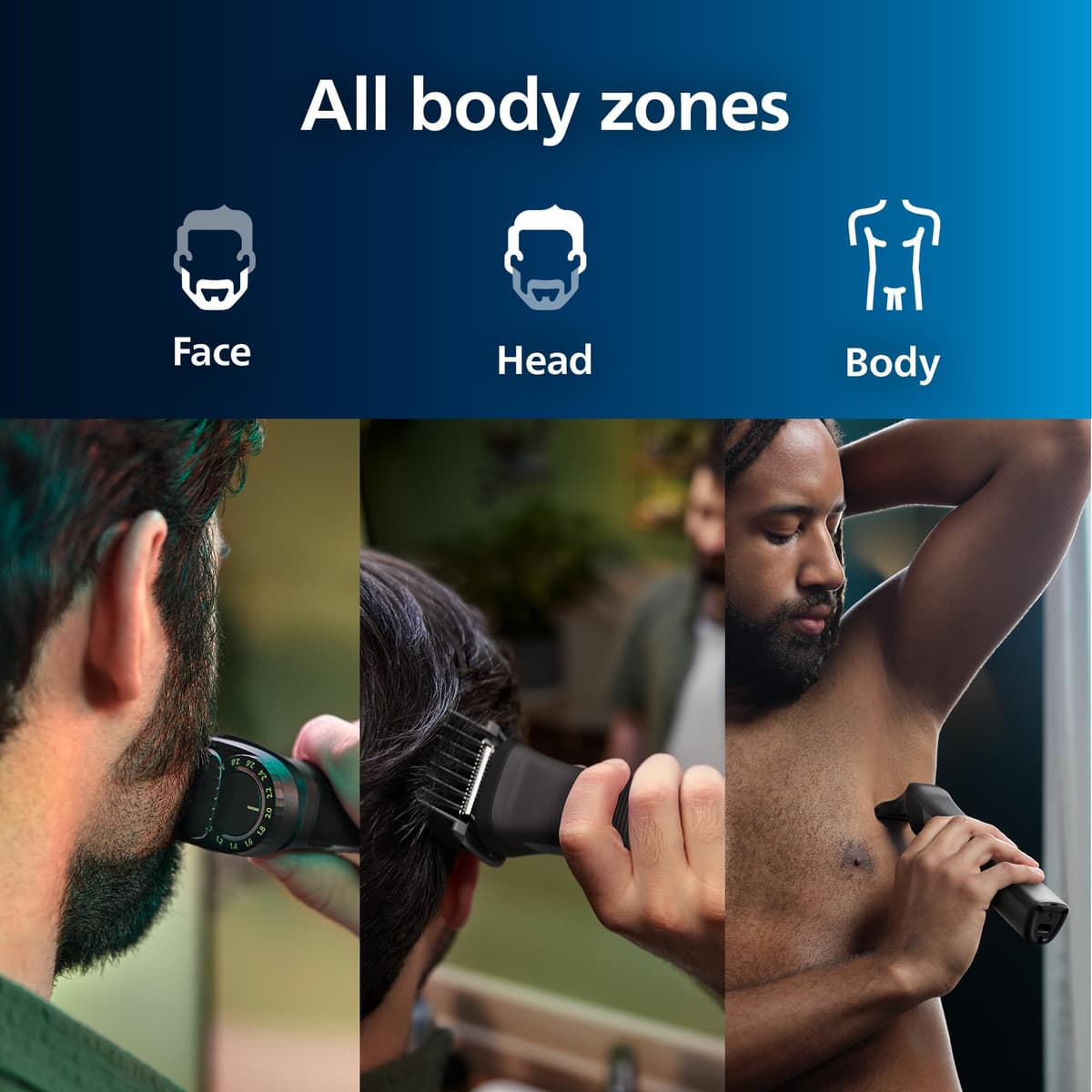 Philips Series 7000 All-in-one Trimmer, 15-in-1 Multigroom for face, Head and Body, One Tool - Ultimate Precision, 26 Length Settings (0.5-20 mm) (Model MG7950/15) — view 2