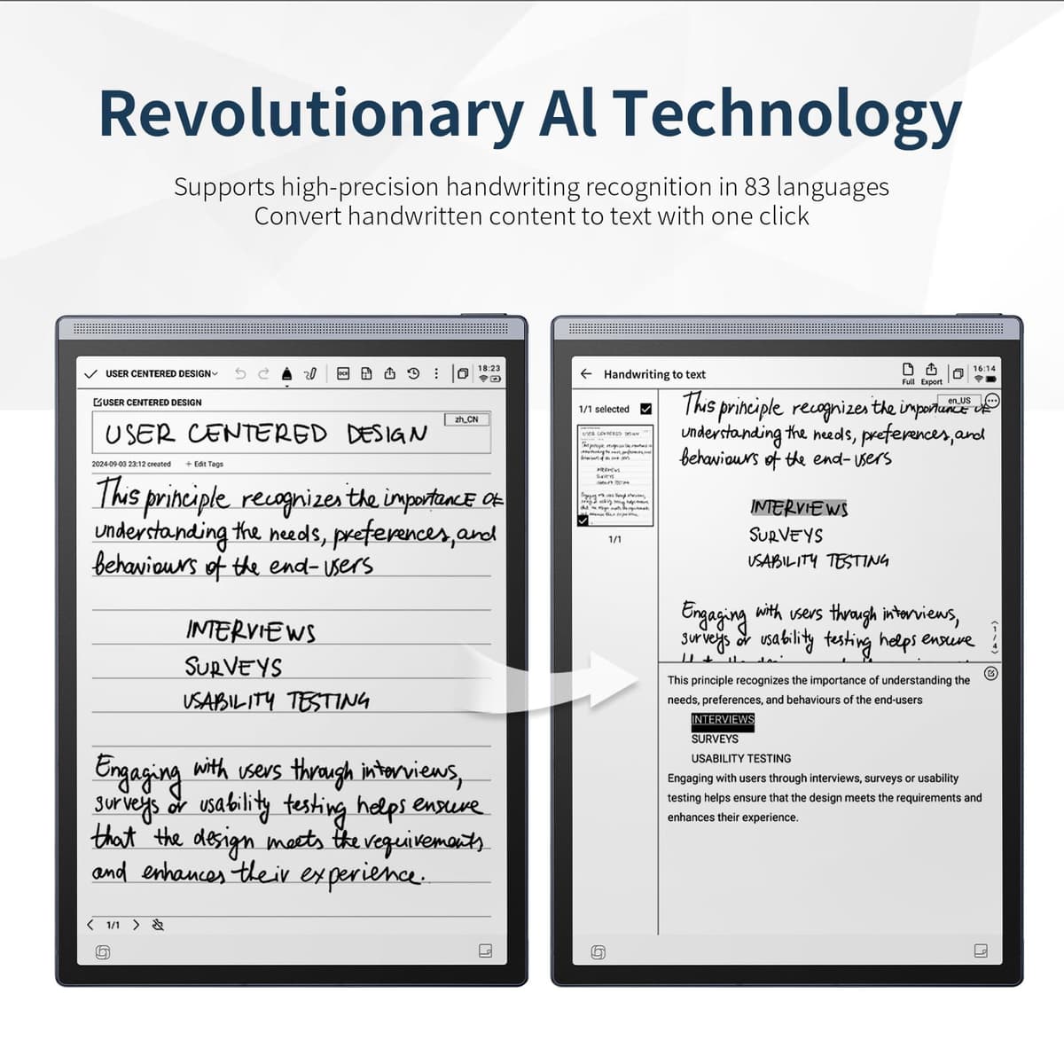 iFLYTEK AINOTE Air 2,8.2-inch AI Note-Taking Tablet E Ink and Reading Light iFLYTEK AINOTE Air 2 Paper Tablet Electronic Notebook with Pen,Voice-to-Text Transcription. — view 3