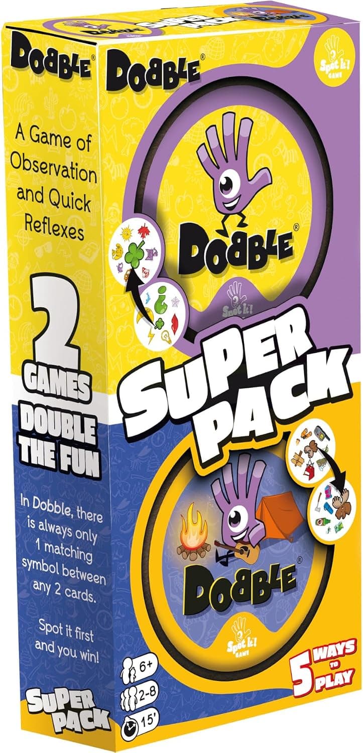 Asmodee | Dobble Super Pack (Camping + Classic) | Family Card Game | Ages 6+ | 2-8 Players | 15 Minutes Playing Time Original + Camping (Combo Pack) Double Packs — view 2