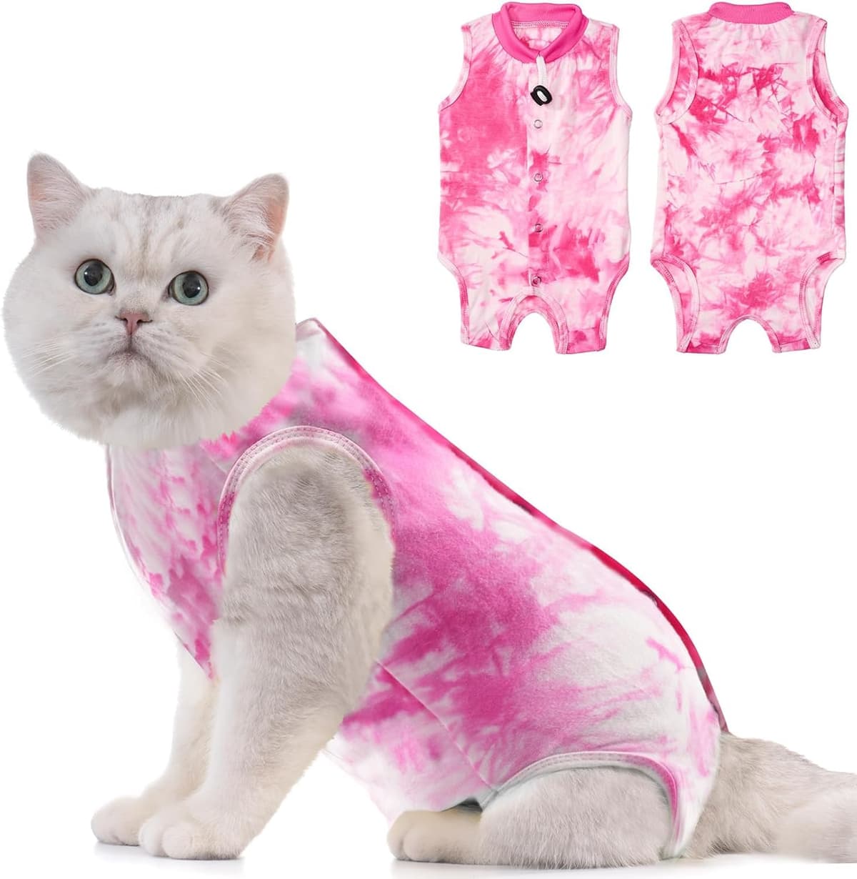 Avont Traje de Recuperación para Gatas Esterilizadas, Ropa Postoperatoria Protectora Antilamido, Chaleco para Cirugía y Heridas Abdominales (Gris Oscuro,L) — view 13