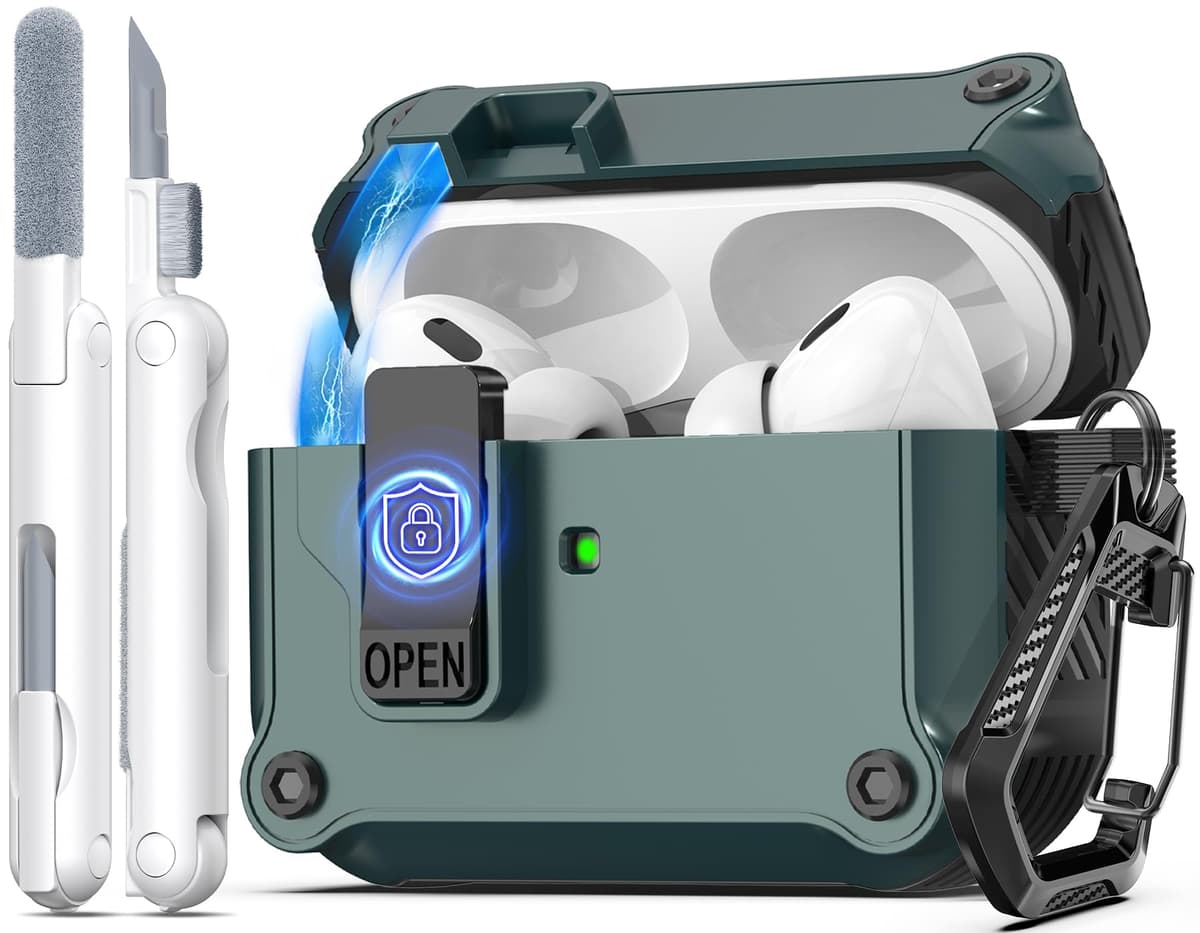 R-fun Compatible con AirPods Pro 2 Gen (Cubierta Auto emergente) con Kit de Limpieza, para Airpods Pro 2/1 Gen (2023/2022/2019), para Estuche Airpods Pro (USB-C/Lightning),Negro — view 30
