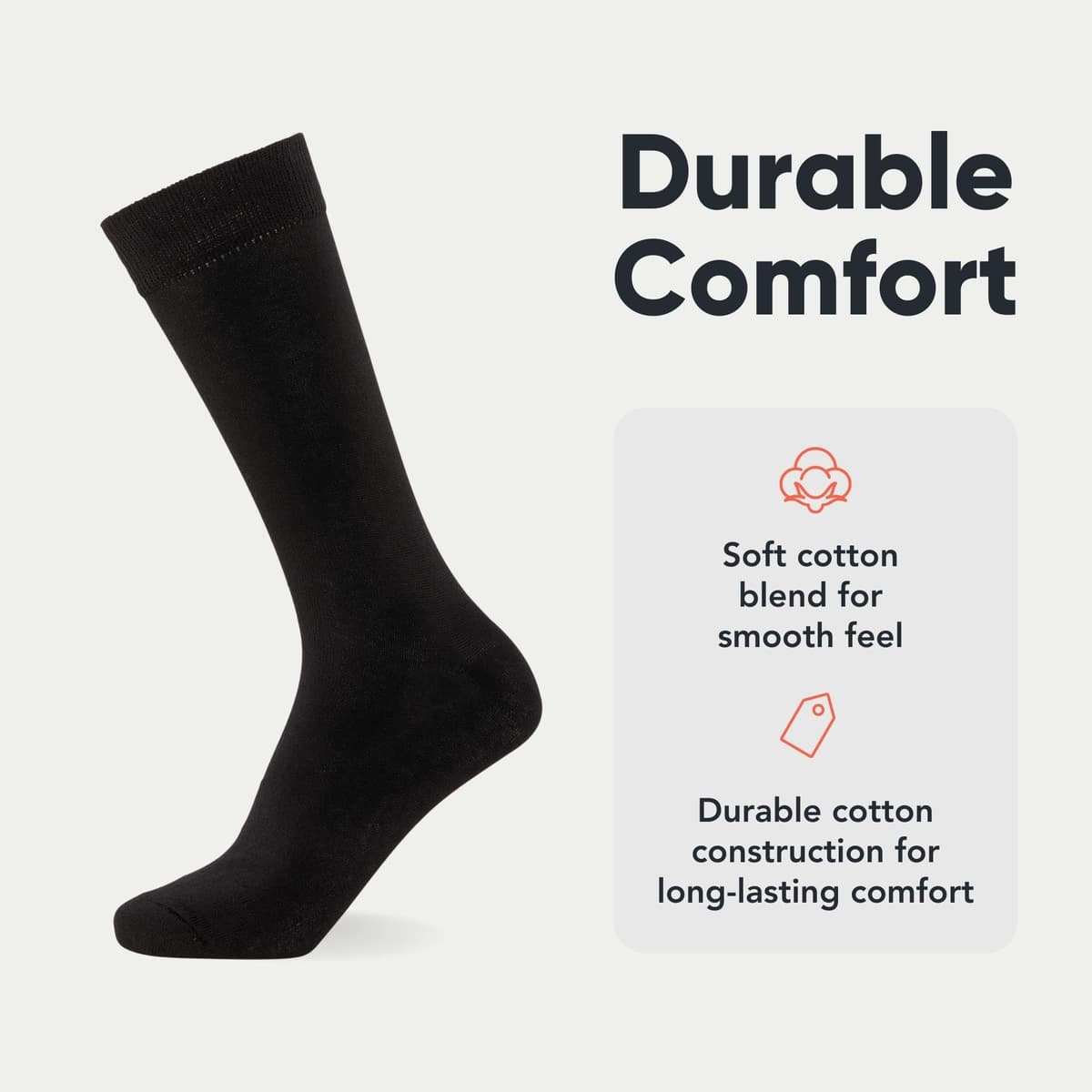 FM London 10-Pack Plain Mens Socks - Comfortable Charcoal, Navy & Black Socks for Men - Smart Dress Look - Suitable for Work and Casual Wear - Cotton Rich, Breathable, Stain Resistant and Durable — view 2