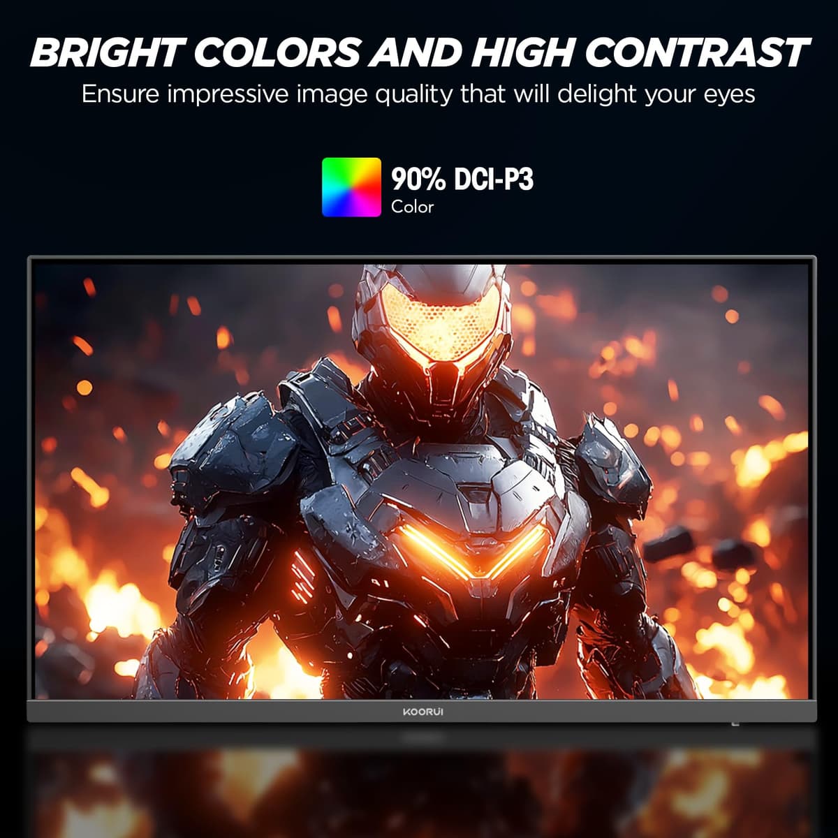 KOORUI G2411P 24 Inch Gaming Monitor, 200Hz, Fast IPS, HDR 400, Full-HD 1080P, 1ms, Adaptive Sync, VESA Mountable, HDMI/DP, Low Blue Light, 99% SRGB — view 5