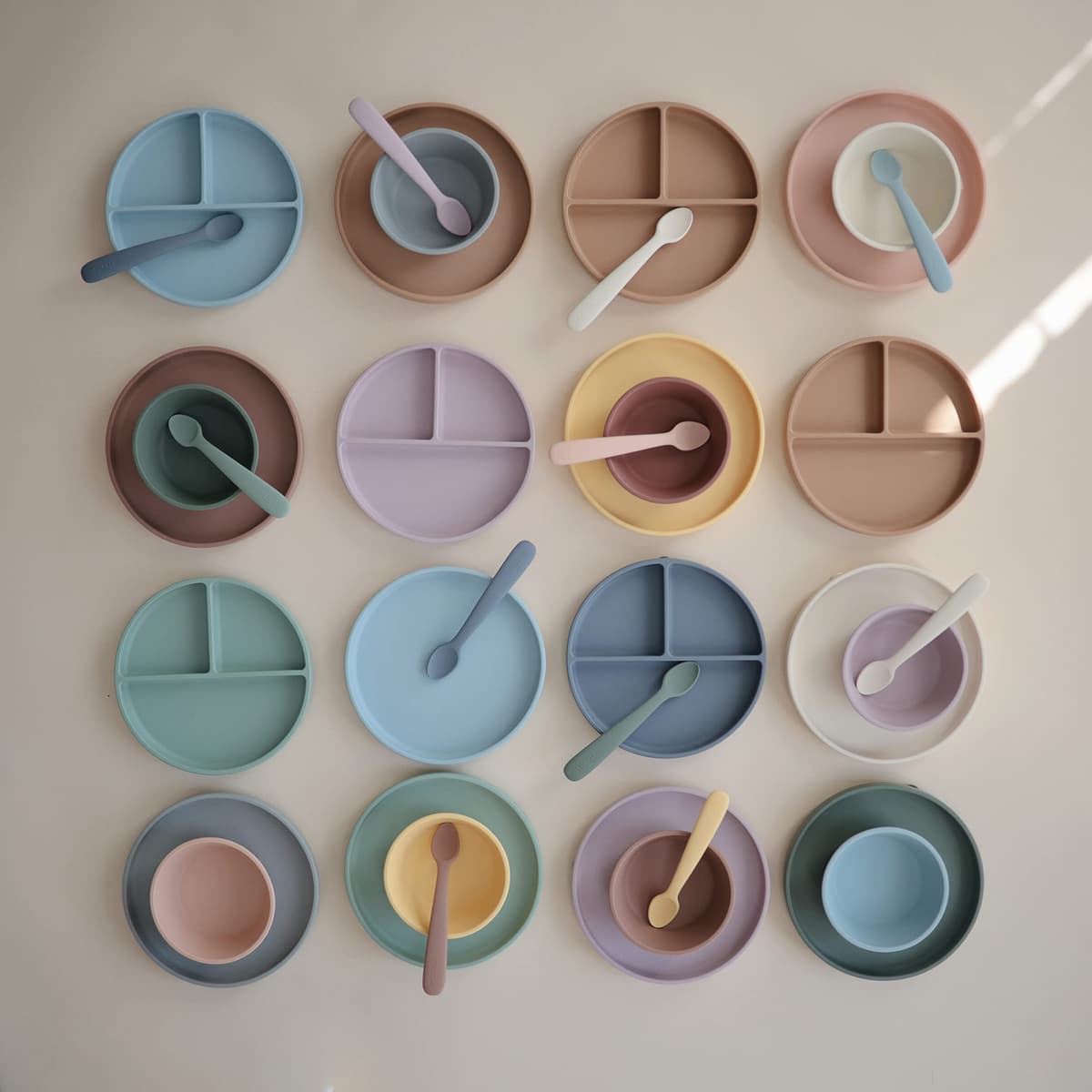 Mushie Classic Silicone Non-Slip Suction Plate for Babies & Toddlers | Food Grade Silicone | Dishwasher & Microwave Safe (Ivory) — view 8
