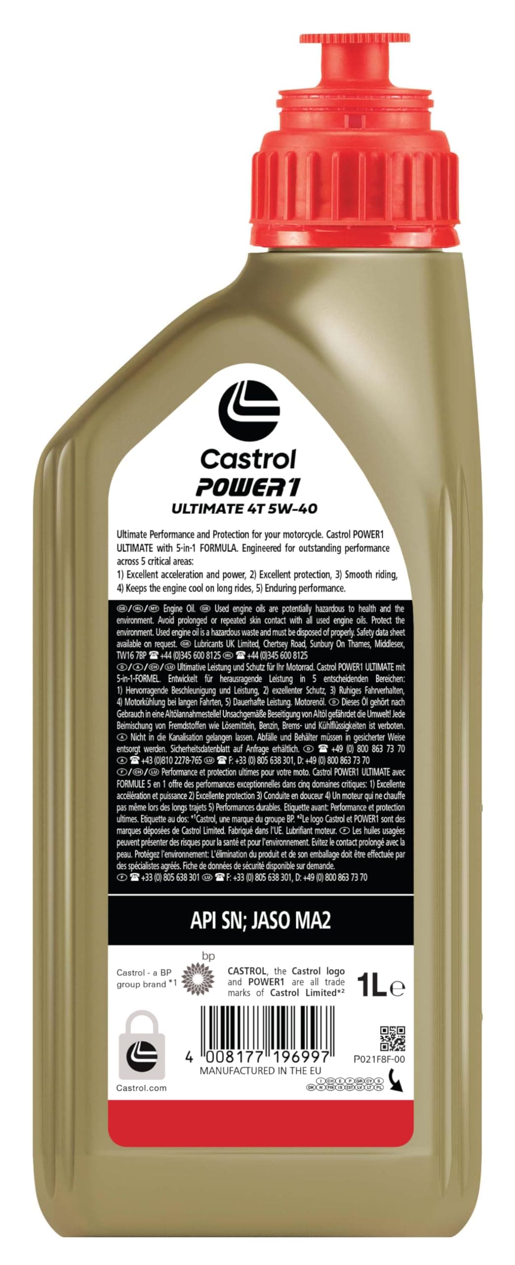 Castrol POWER1 Ultimate 4T 5W-40 Aceite de Moto 1L — view 2