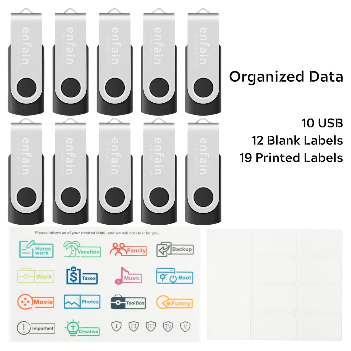 128GB Dual USB Type-C & USB 3.0 Flash Drive – Swivel Design, High-Speed, Portable Memory Stick for Phones, Laptops & PCs (Black, 1 Pack) — view 2