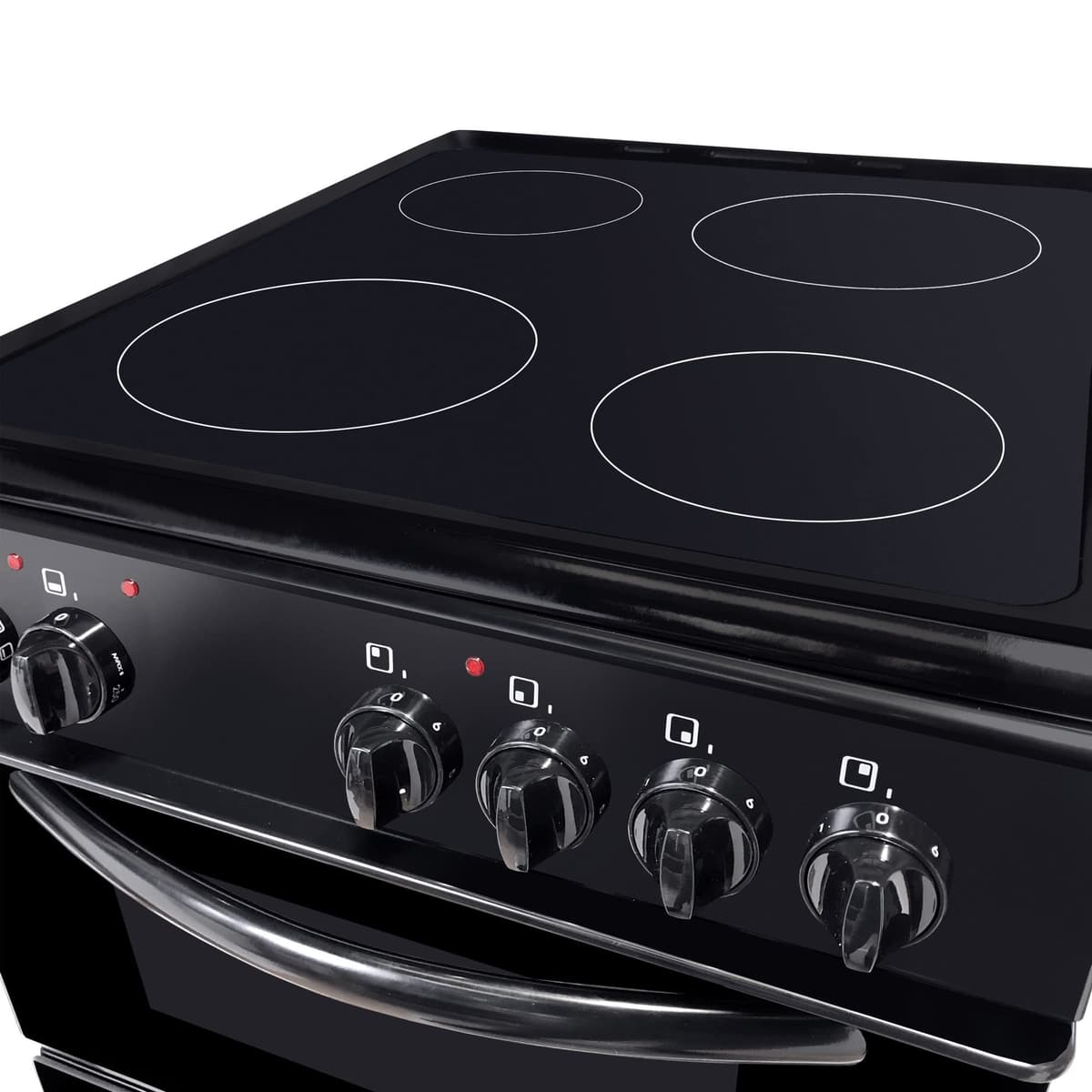 Statesman EDC50B Fan Assisted Double Oven Electric Cooker, 4 Zone Ceramic Hob, Integrated Grill, 50cm Wide, Double Glazed Door, 1 Deep Tray with Wired Chrome Grid, Black — view 5