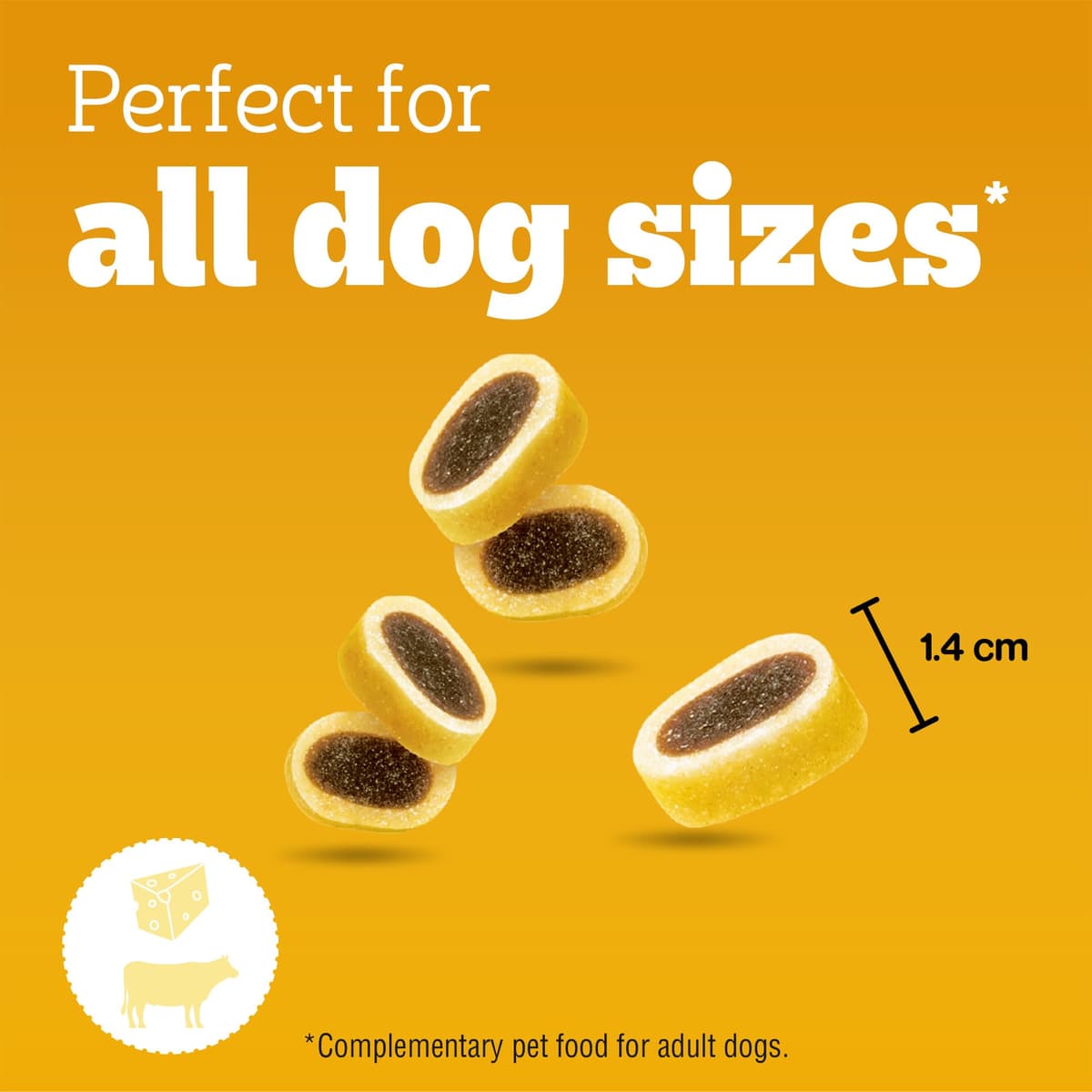 PEDIGREE TASTY MINIS Adult Dog Treats Cheese & Beef Nibbles 140g - Pack of 8, Packaging May Vary — view 5