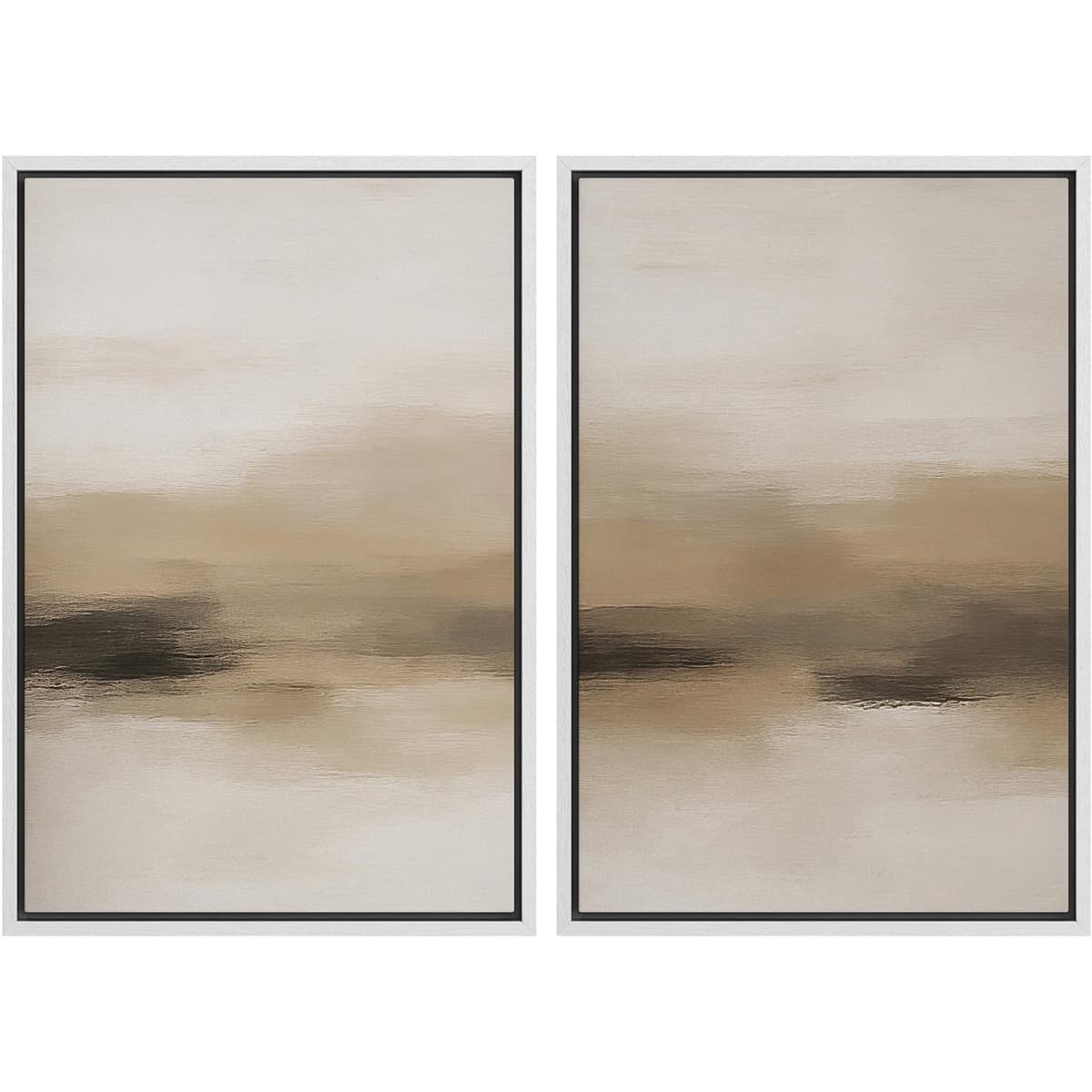 MUDECOR Framed Canvas Print Wall Art Monochromatic Gradient Abstract Minimalist Gray Illustrations Modern Art Decorative Bohemian Colorful Chic for Living Room, Bedroom, Office - 16"x24"x2 Black — view 57