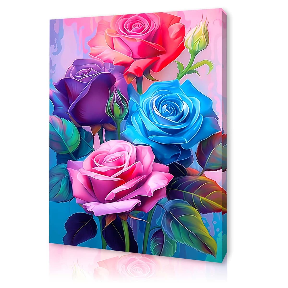 Qiukoo Framed Canvas Wall Art – Colourful Town Artwork, Waterproof Modern Print with Hook, Whimsical Wall Decoration for Living Room, Bedroom Pictures for Wall or Prints for Walls – 12x16 Inch — view 12